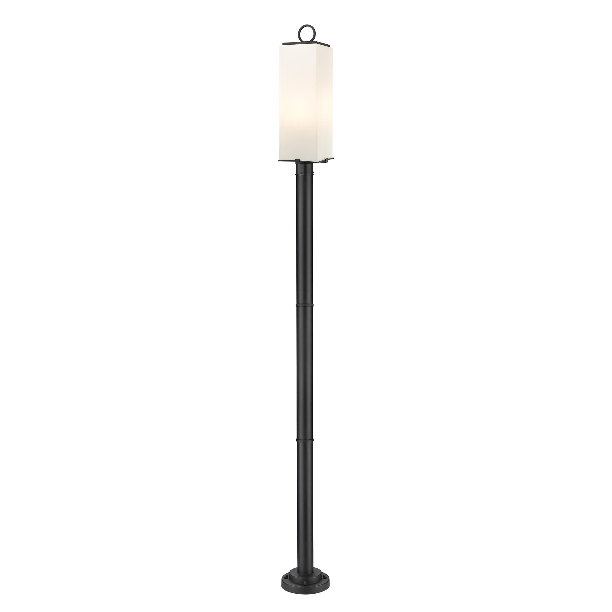 Shown in Black finish and Glass shade