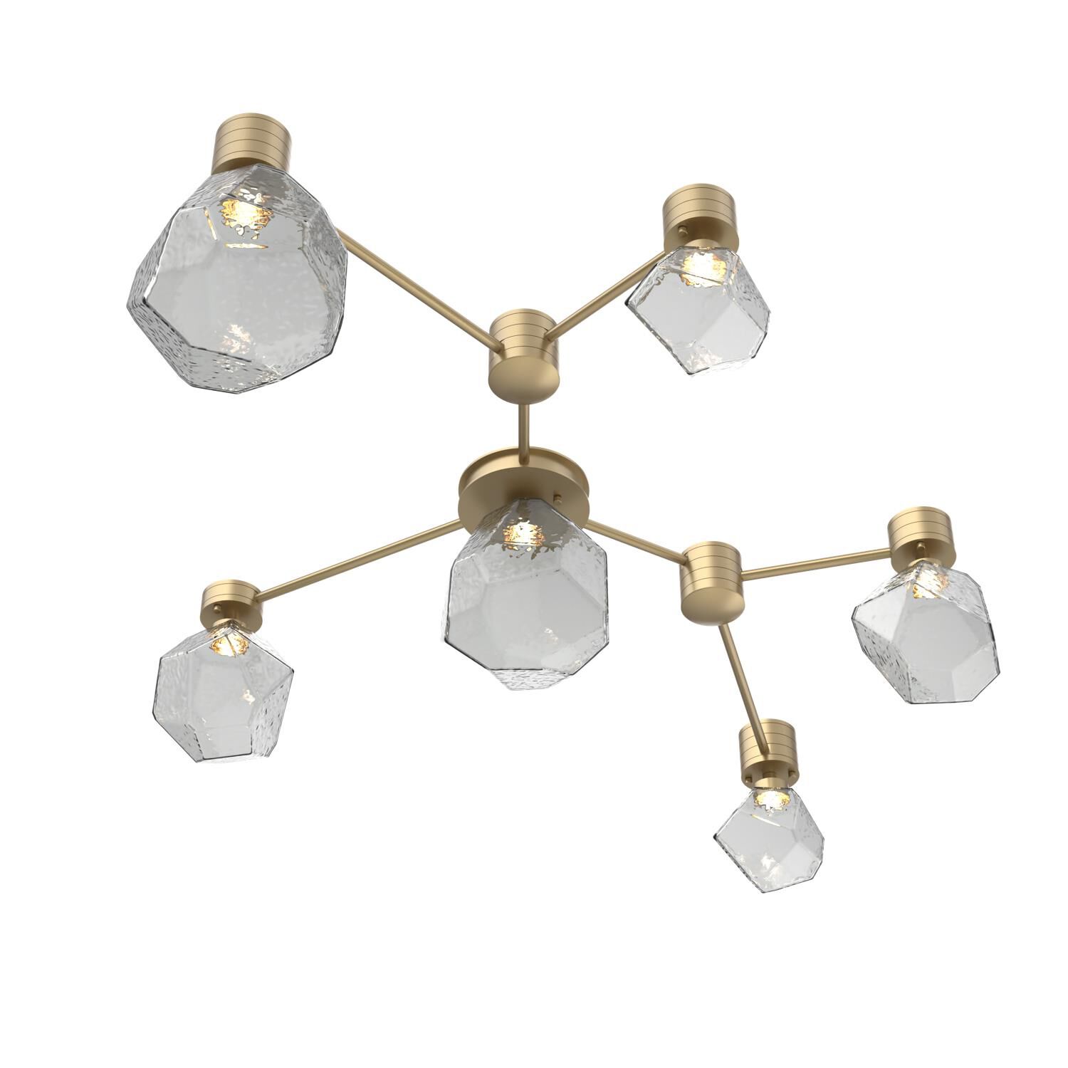 Shown in Gilded Brass finish and Smoke glass