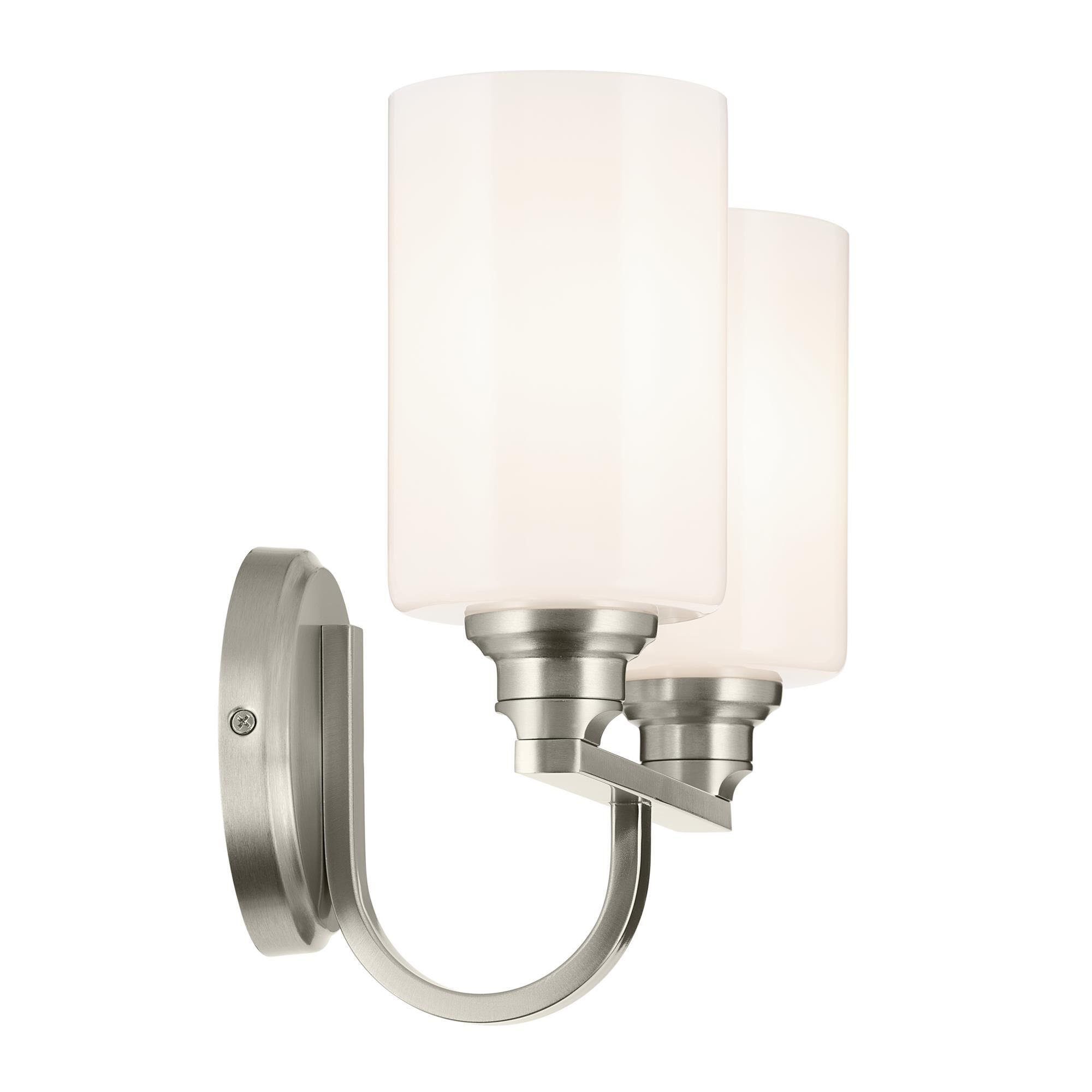 Shown in Brushed Nickel finish and Opal glass