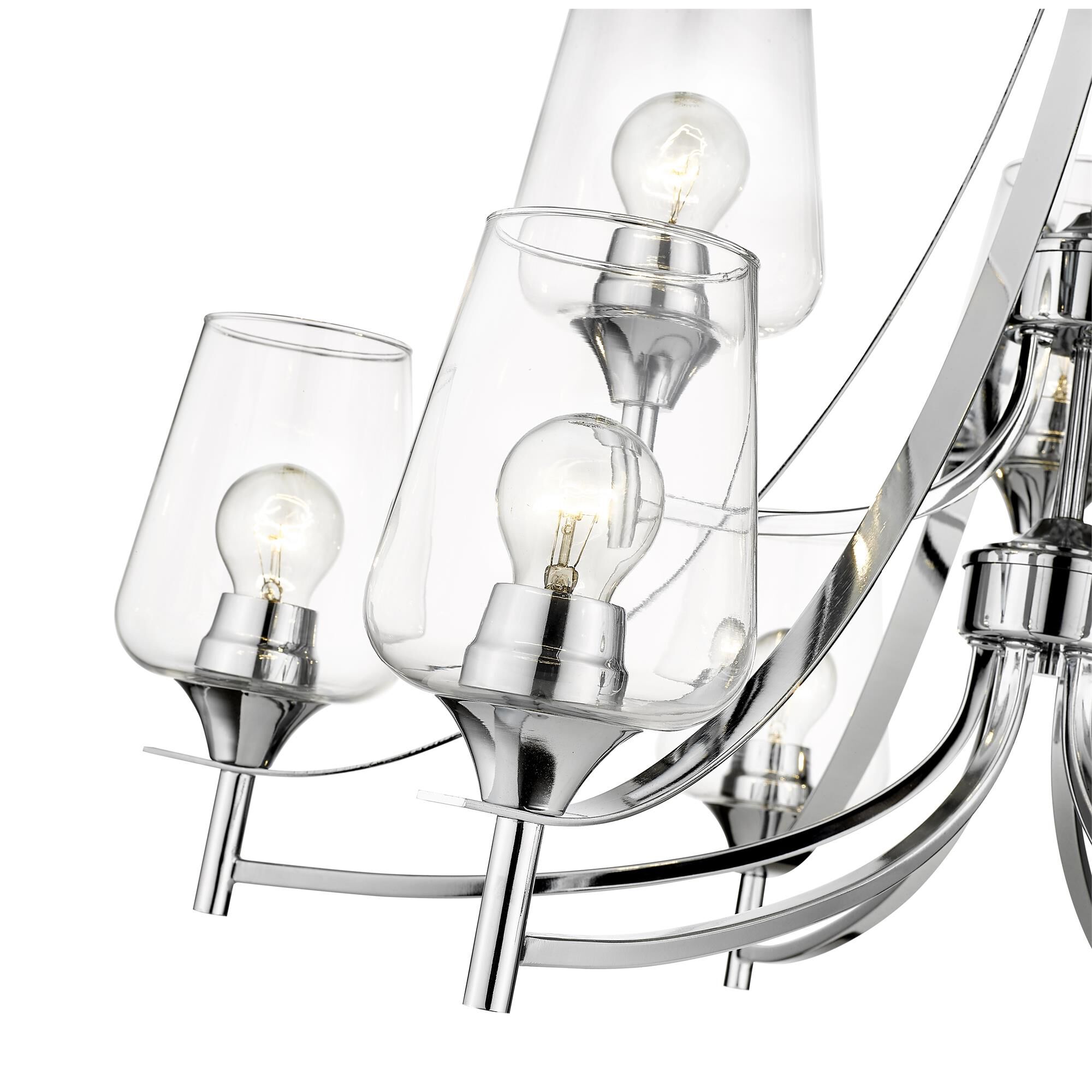 Shown in Chrome finish and Clear glass and No Shade shade