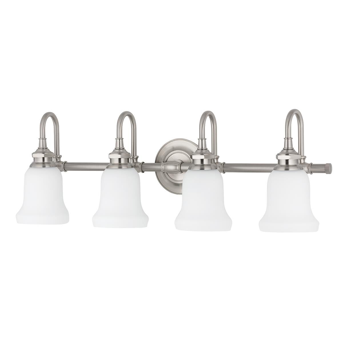 Shown in Satin Nickel finish and Opal Matte glass