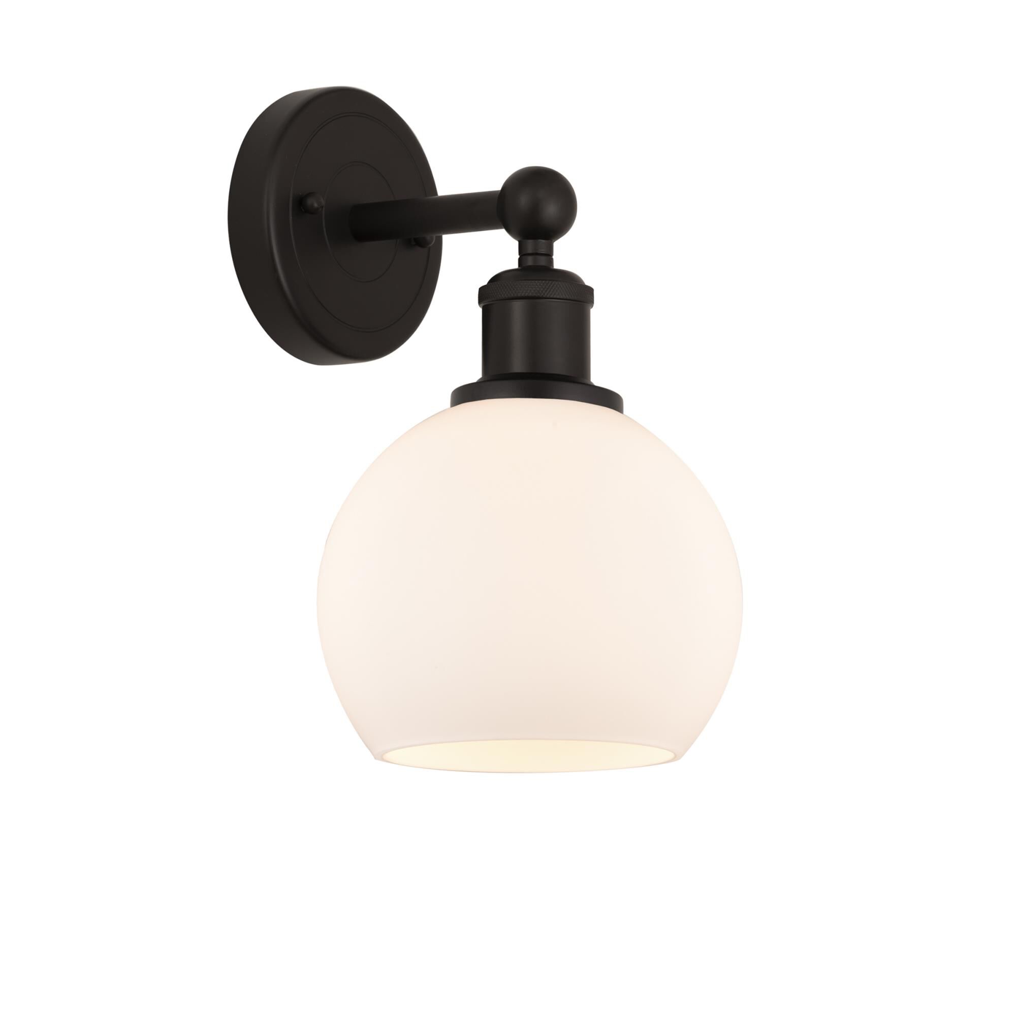 Shown in Oil Rubbed Bronze, Matte White finish and Matte White glass and Matte White Glass shade