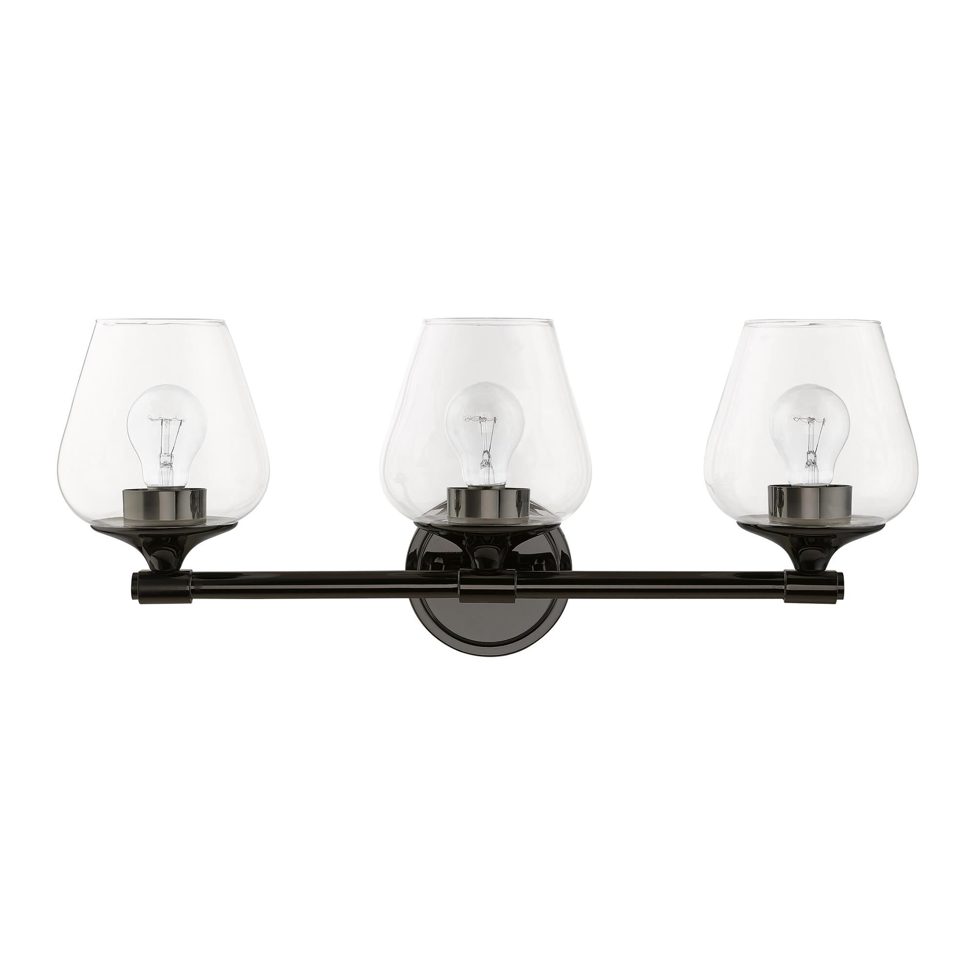 Shown in Black Chrome finish and Clear glass