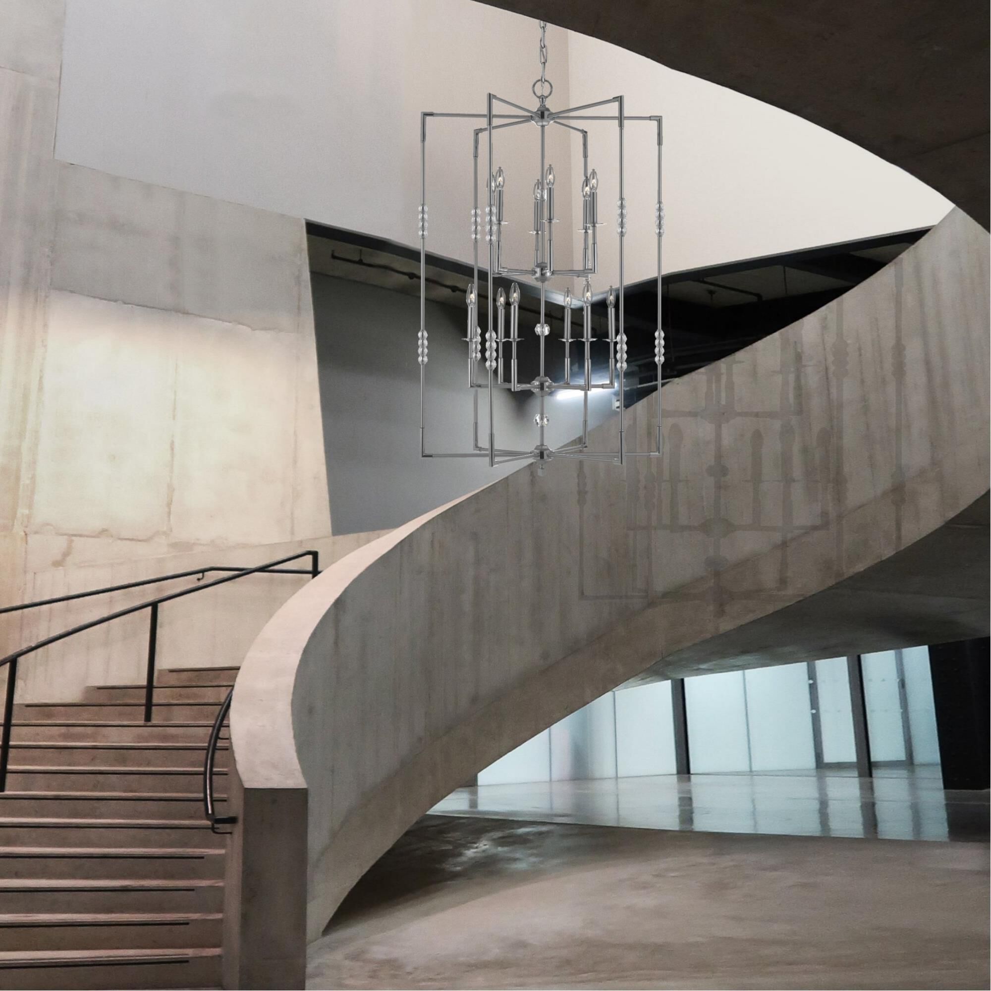 Magro 12 Light Chandelier by American Brass and Crystal