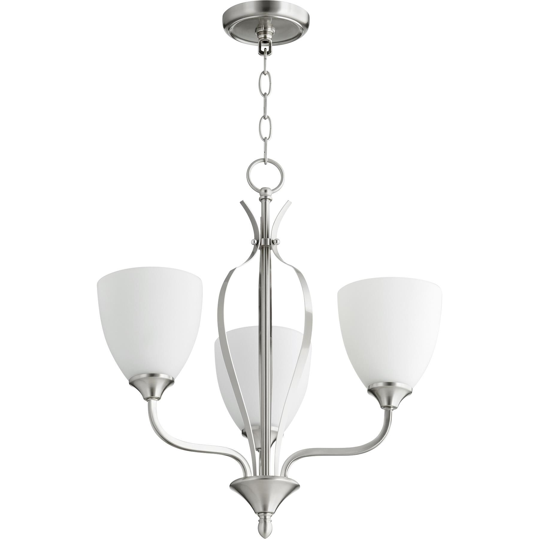 Shown in Satin Nickel finish and Satin Opal shade