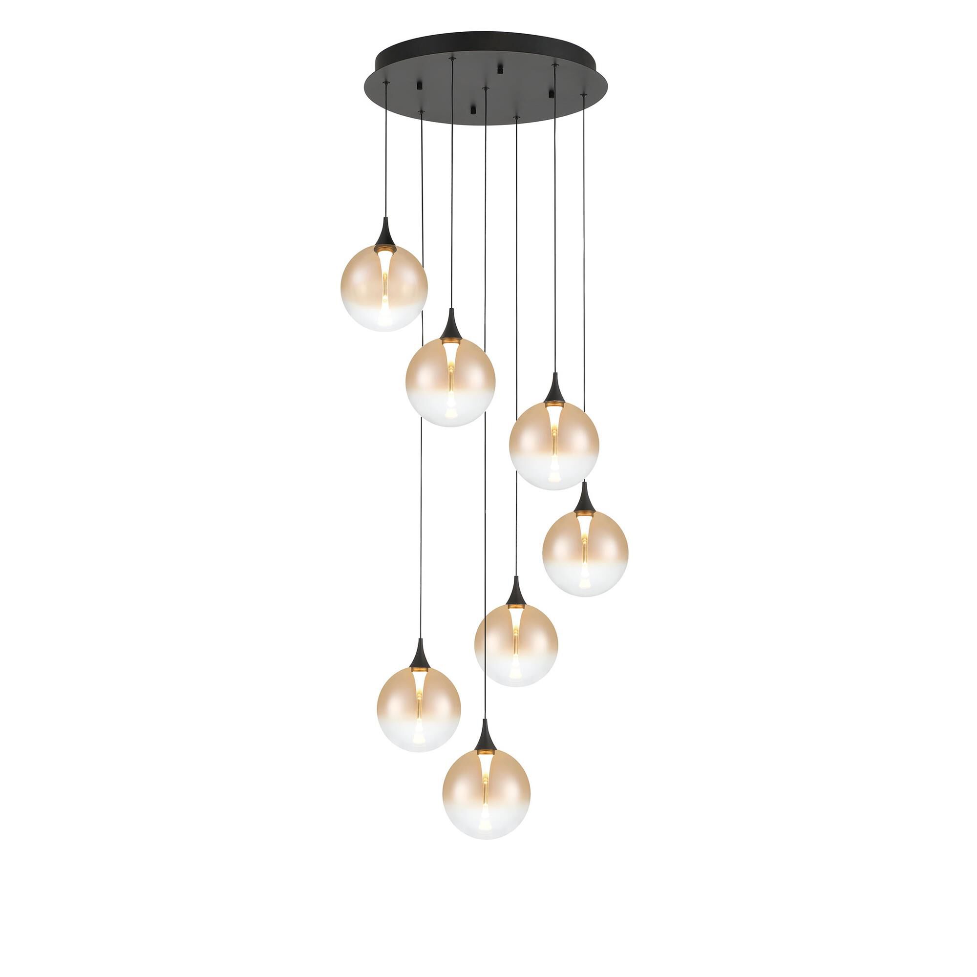 Shown in Black finish and Amber glass