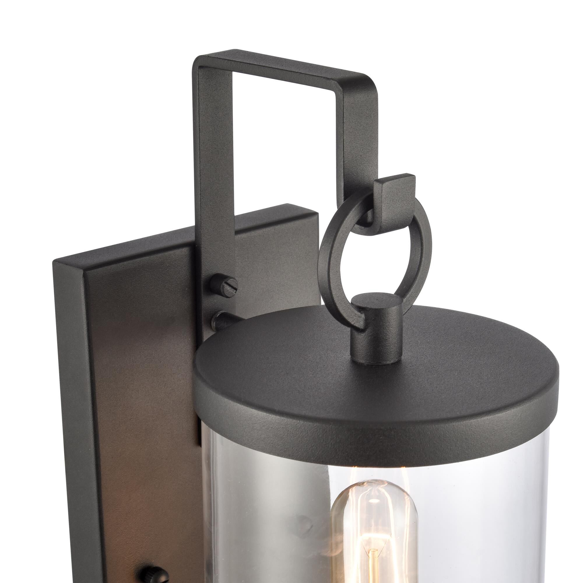 Shown in Charcoal Black finish and Clear Handblown  Shade glass and Clear Handblown Glass shade