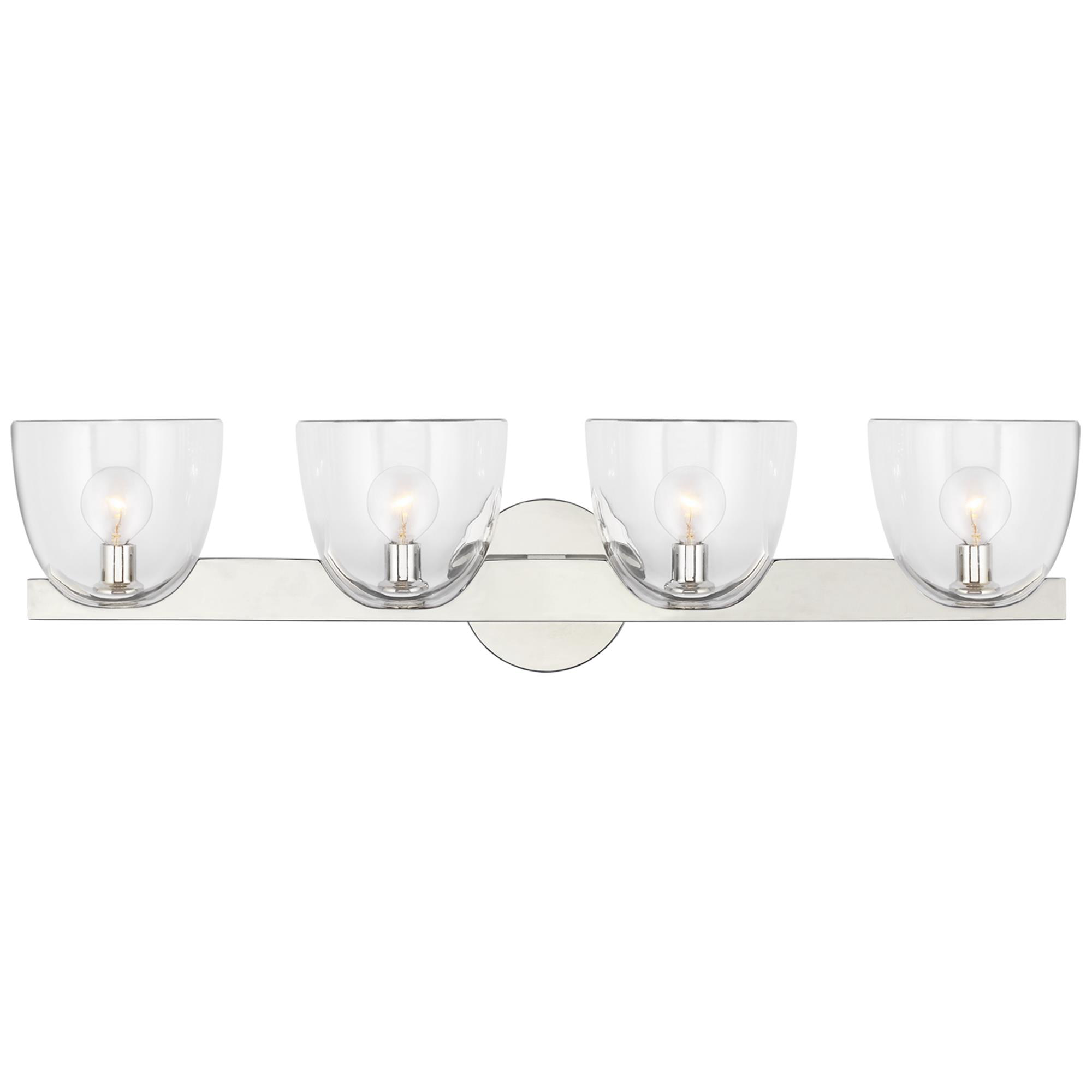 Shown in Polished Nickel finish and Clear glass