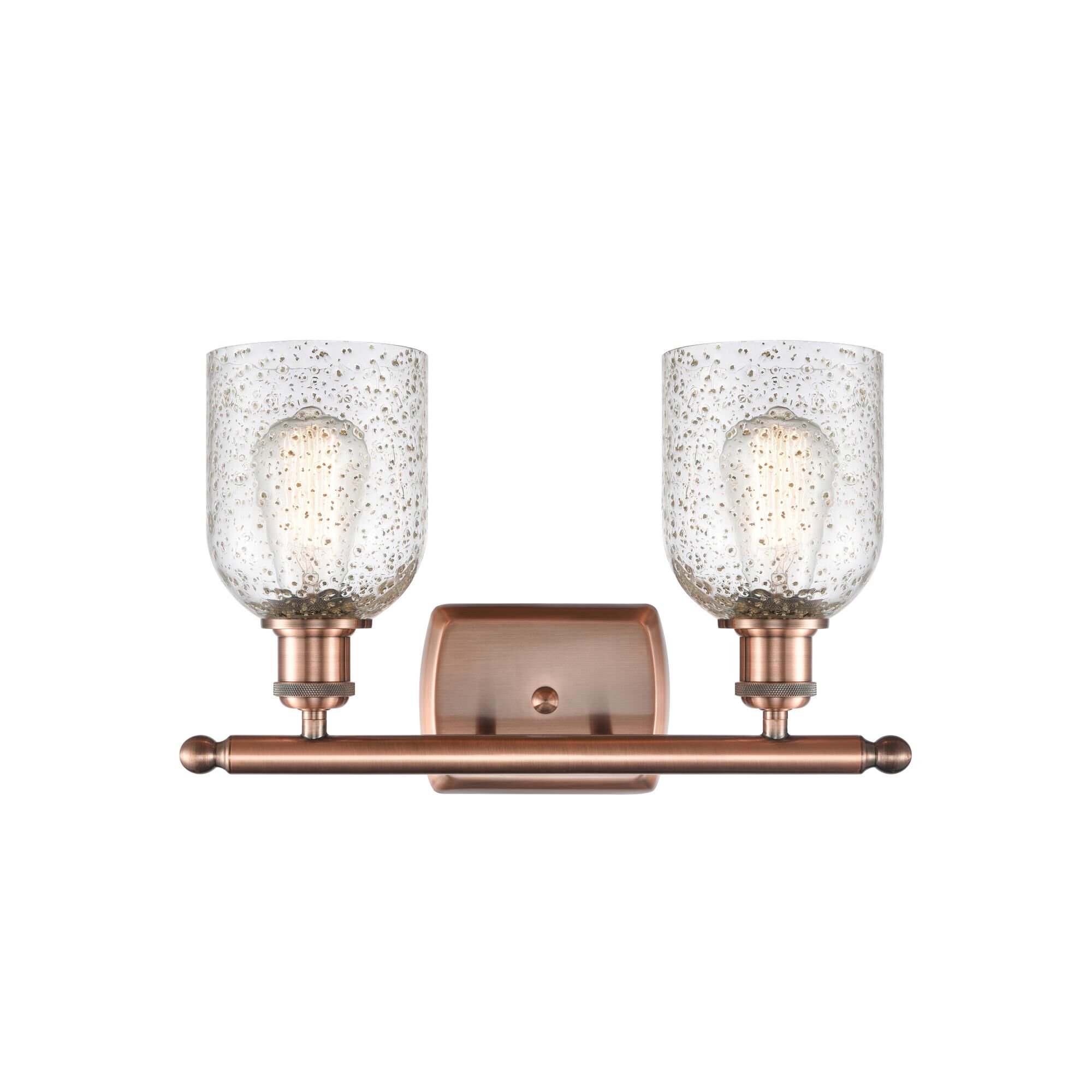 Shown in Antique Copper finish and Bell glass and Glass shade and Polished Chrome accent