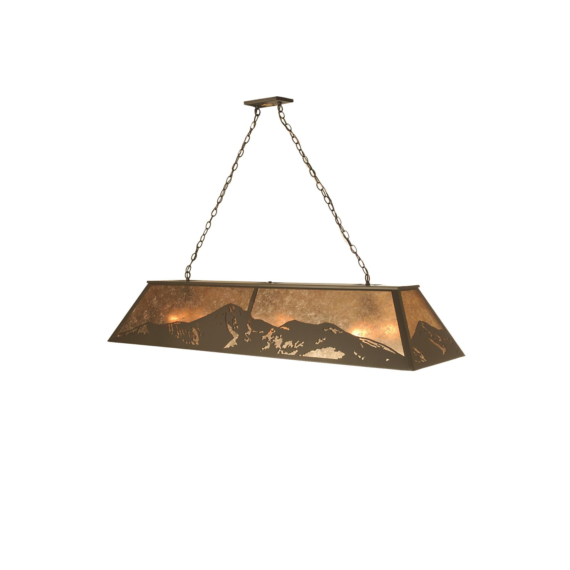 Shown in Timeless Bronze finish and Silver Mica glass