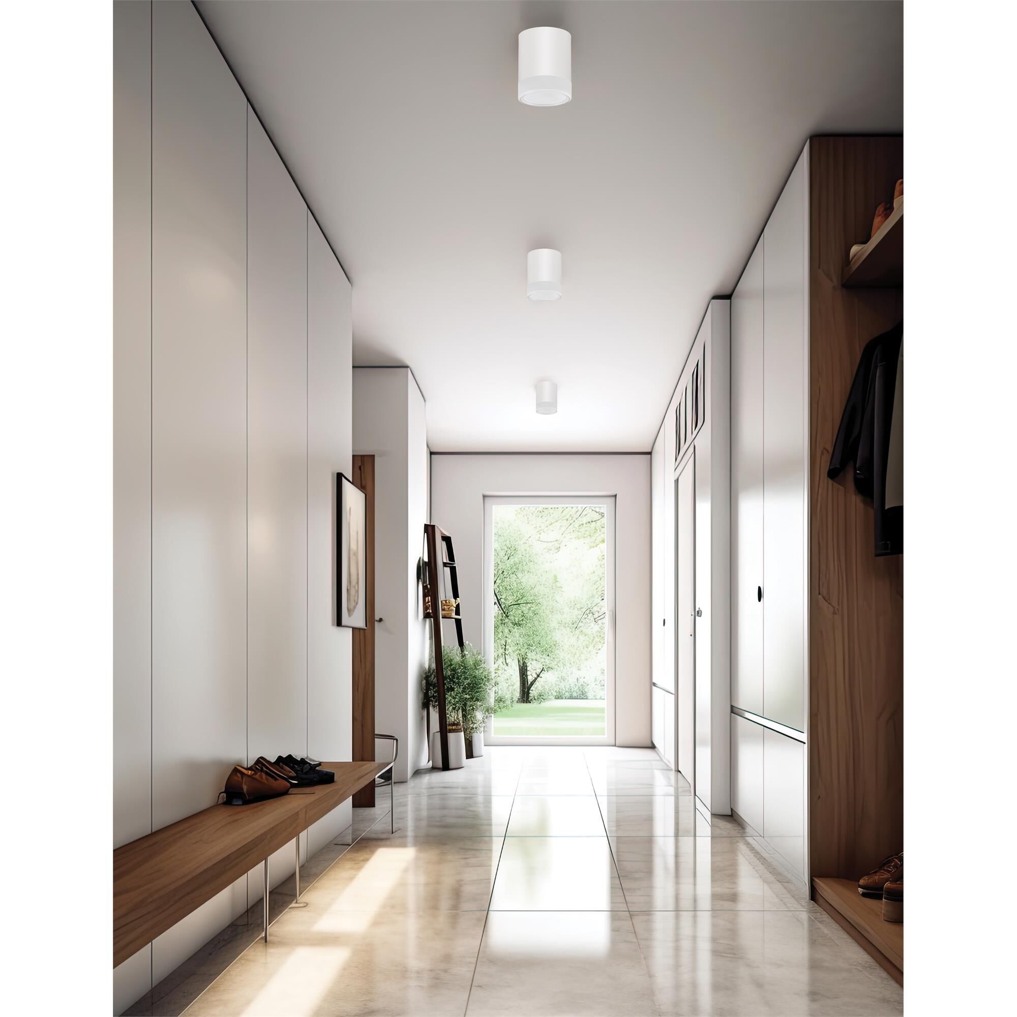 Shown in Matte White finish and White shade