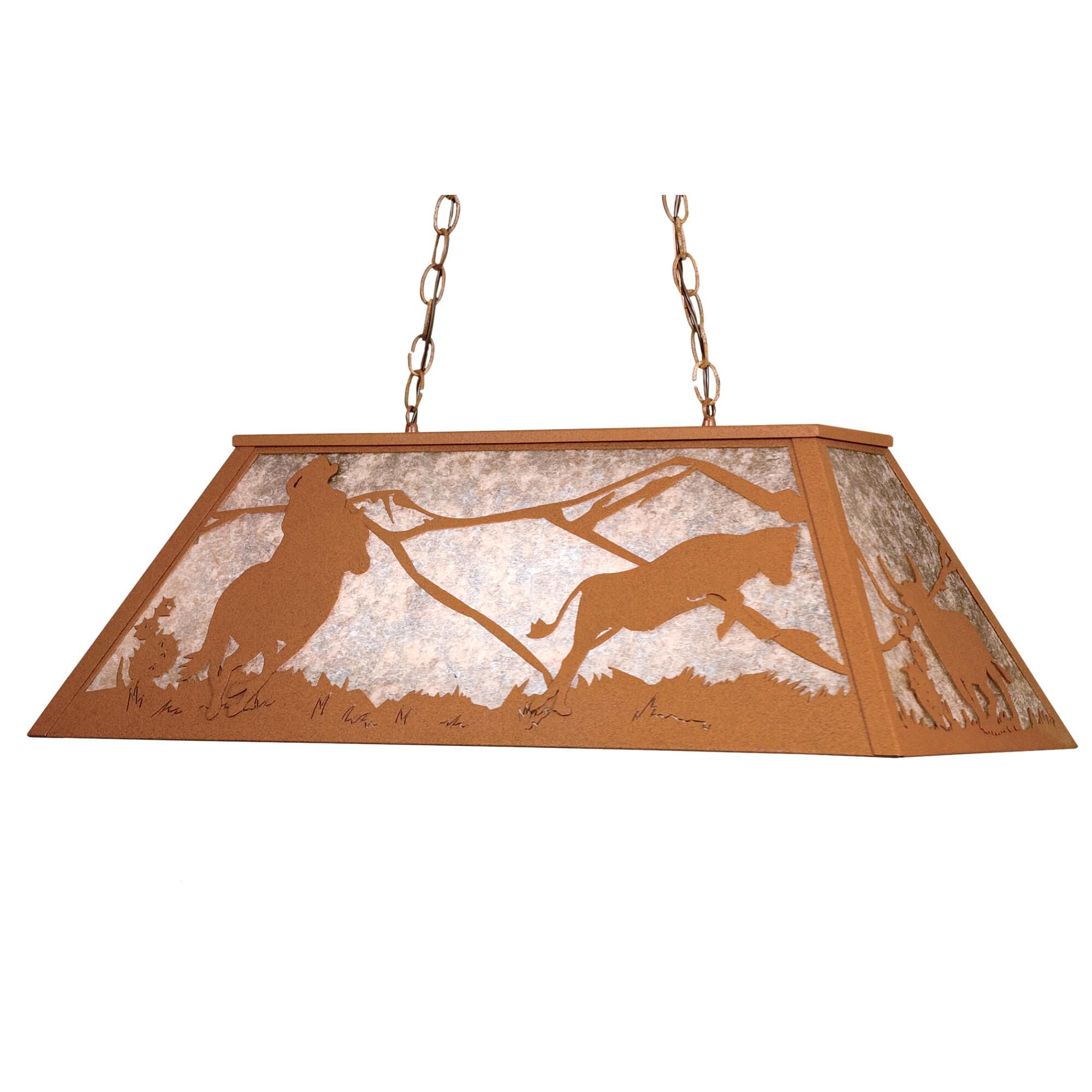 Shown in Rust Finish finish and Silver Mica glass