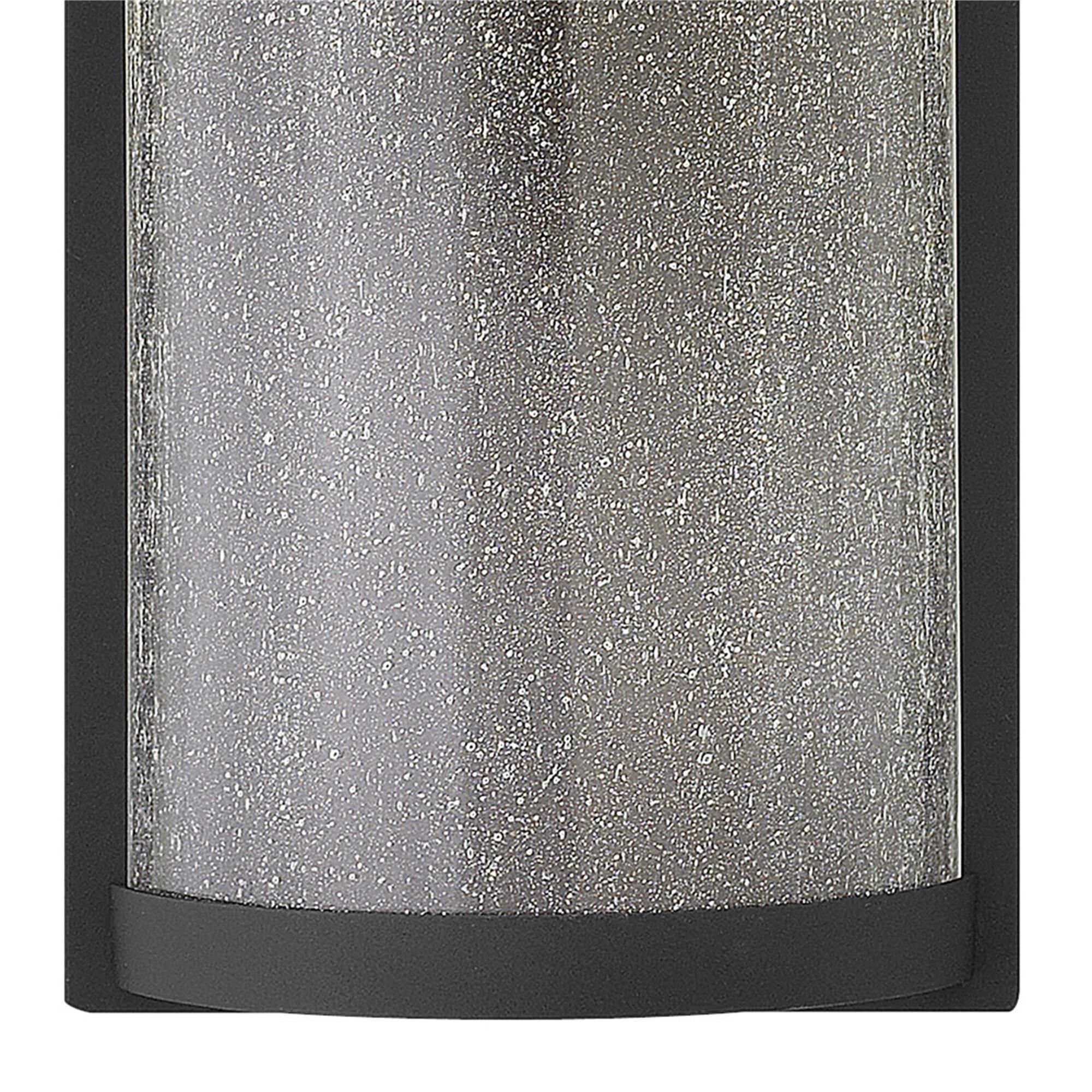 Shown in Black finish and Clear Seedy glass