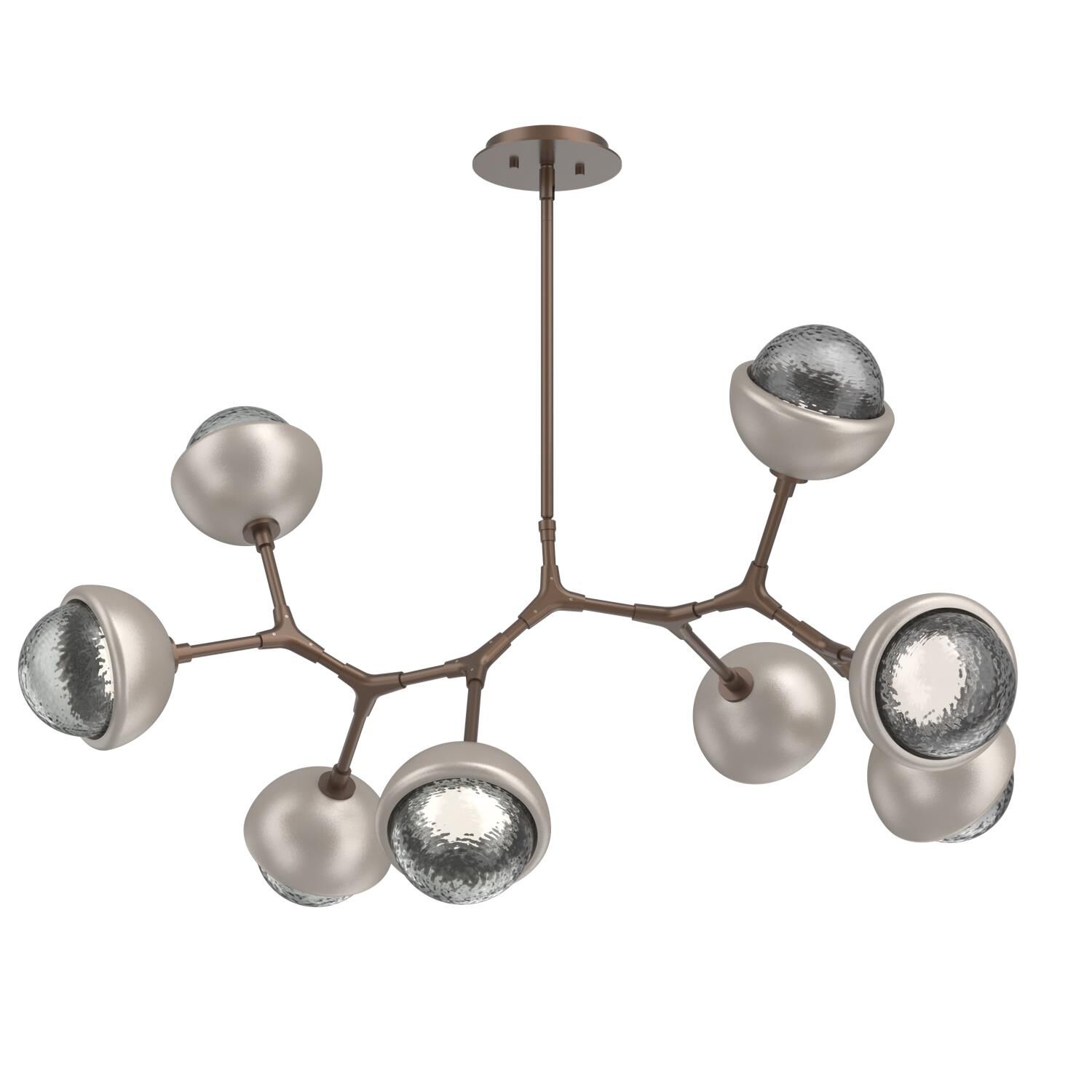 Shown in Burnished Bronze finish and Smoke glass and Beige Silver accent