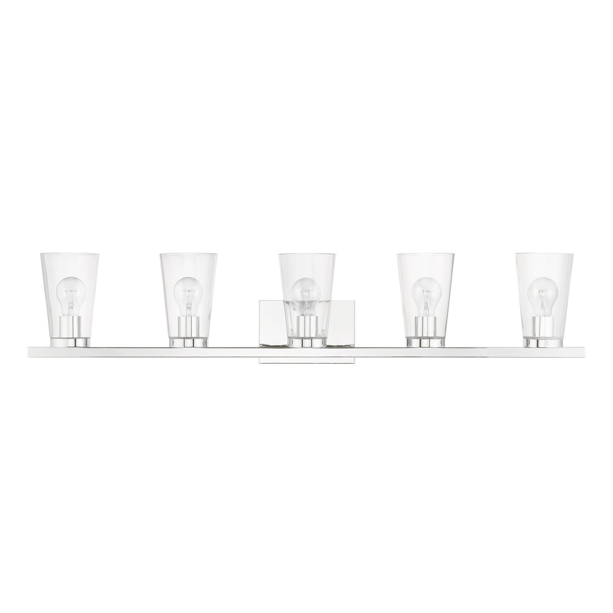 Shown in Polished Chrome finish and Clear glass