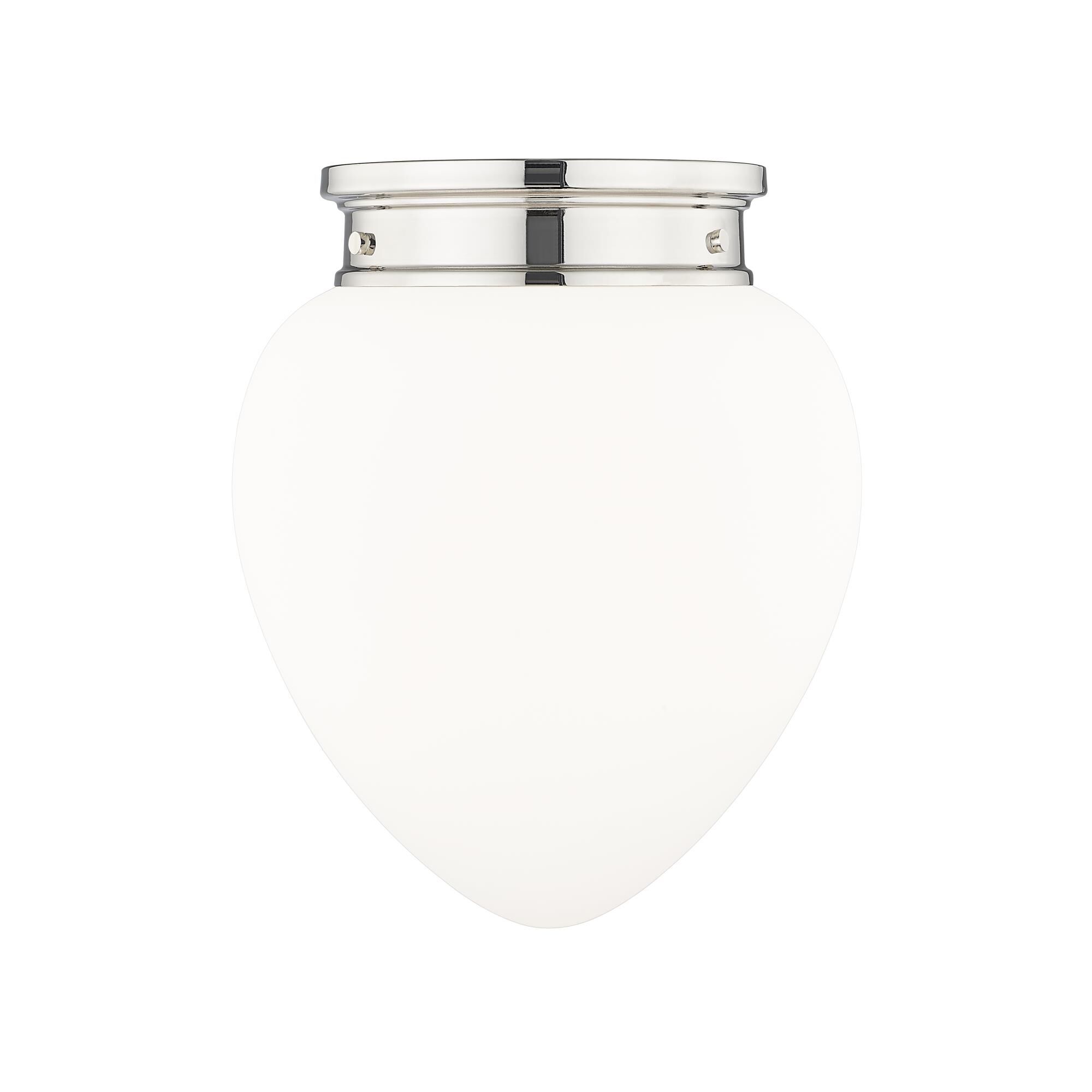 Shown in Polished Nickel finish and Etched Opal glass and Etched Opal shade