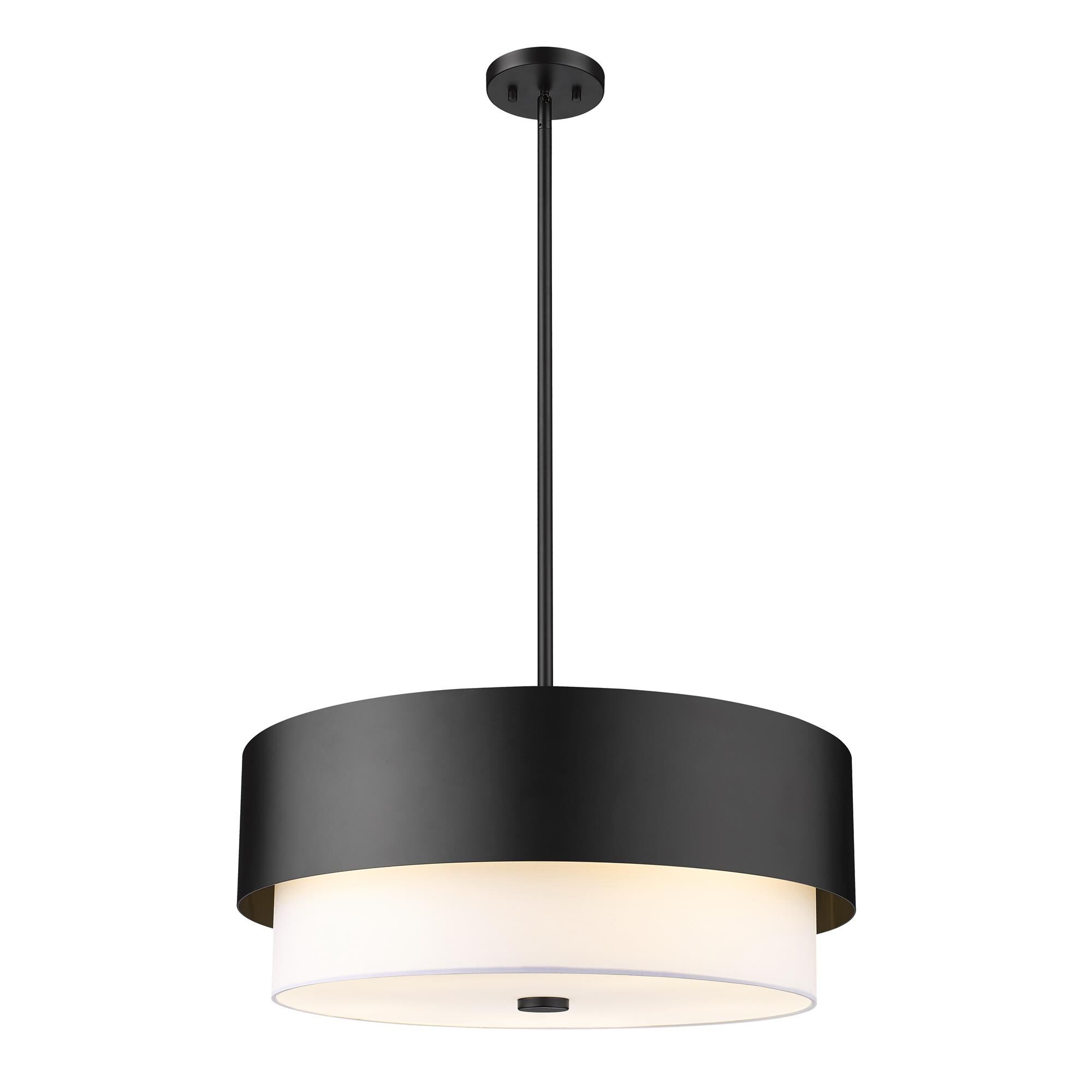 Shown in Matte Black finish and White glass