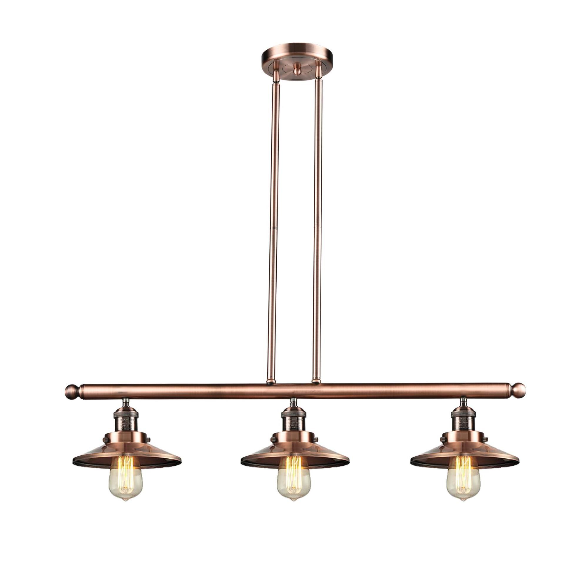 Shown in Antique Copper finish and Antique Copper shade