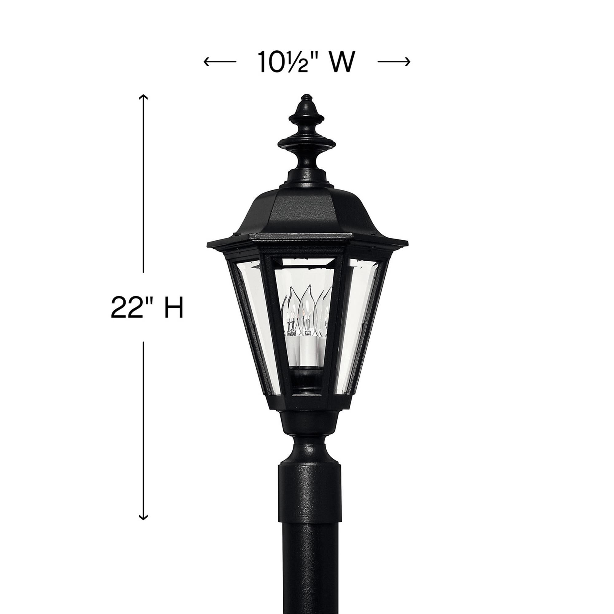 Shown in Black finish and Clear Beveled Panels glass