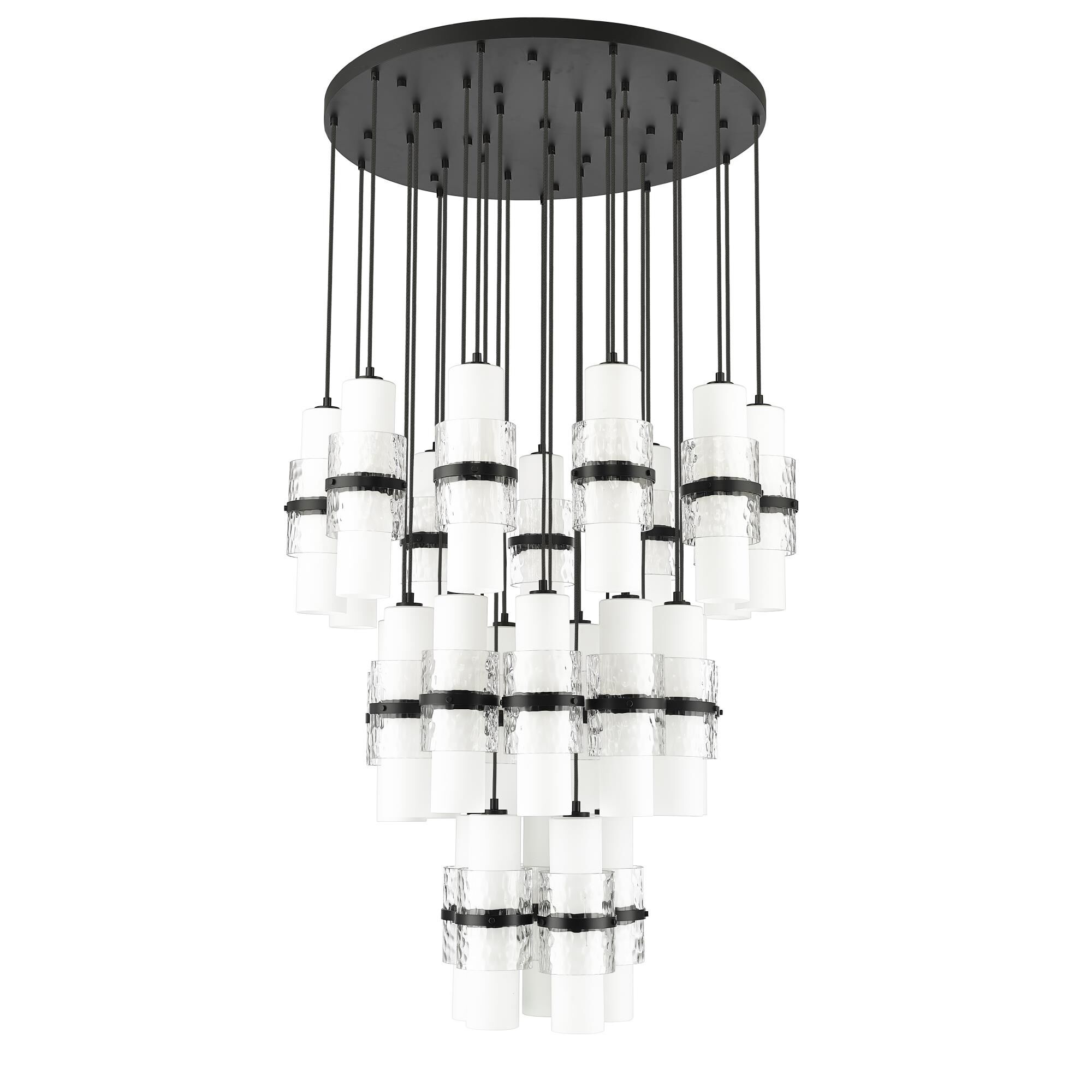 Shown in Matte Black finish and Clear and Etched Opal glass