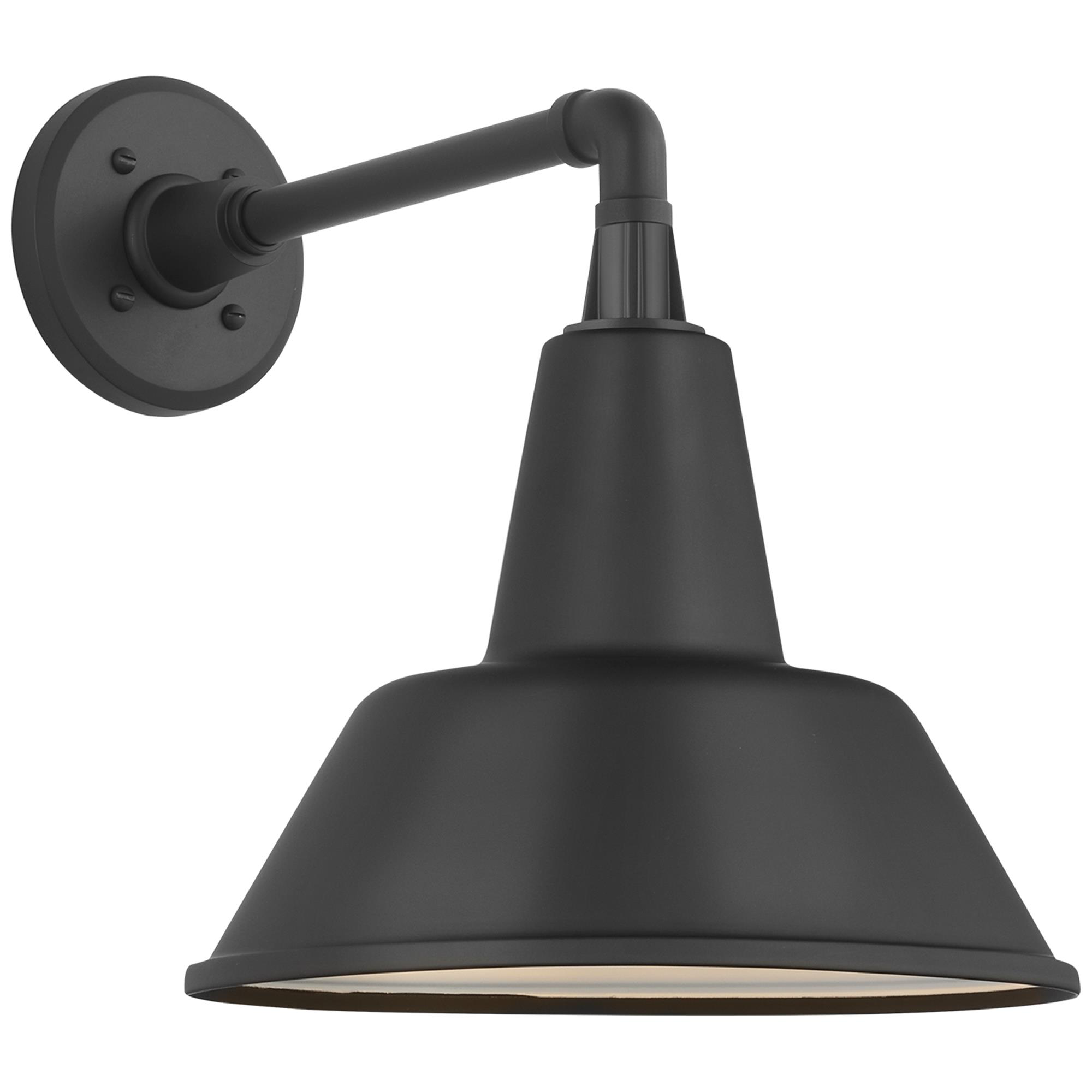 Shown in Matte Black finish and Matte Black Bowers shade