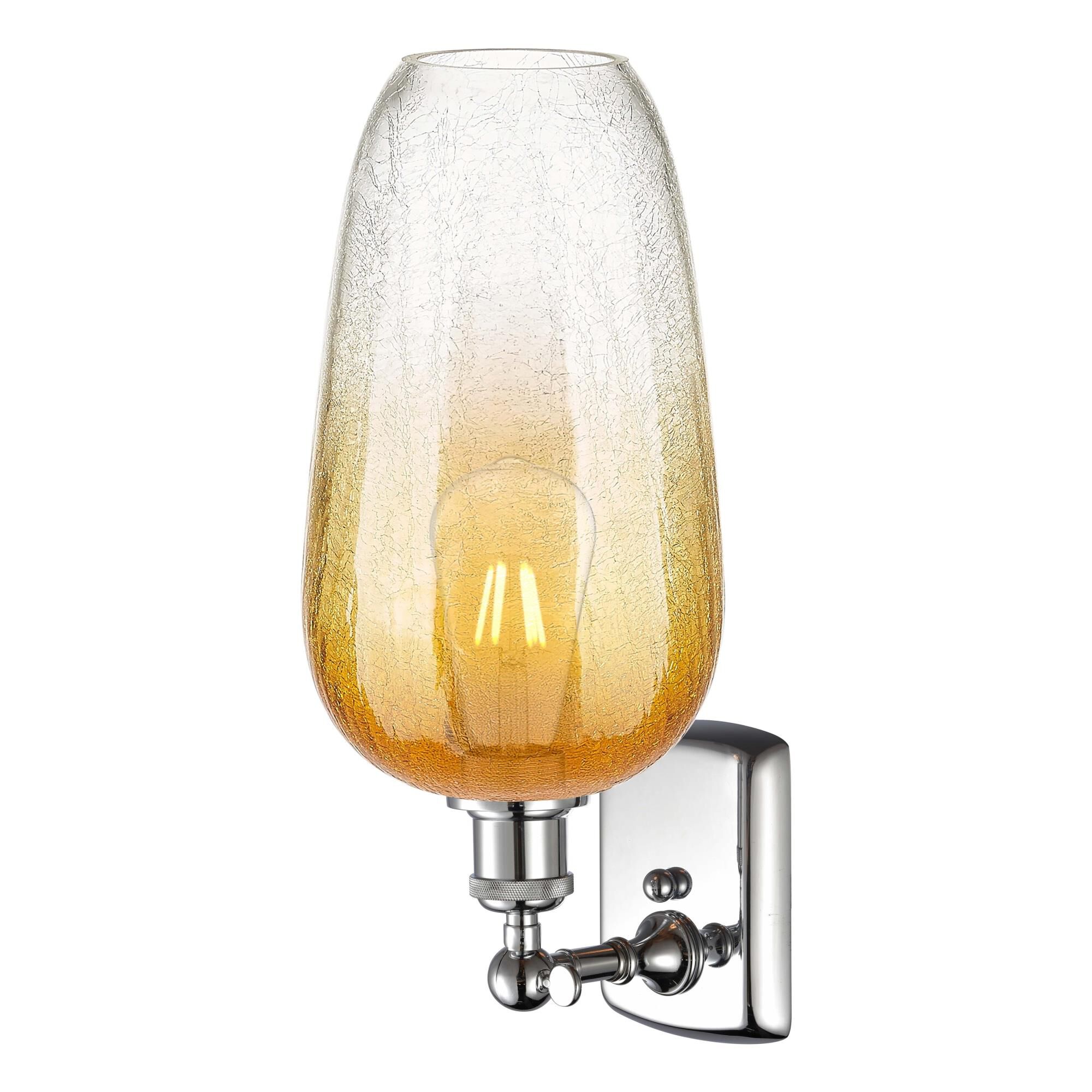 Shown in Polished Chrome finish and Amber glass