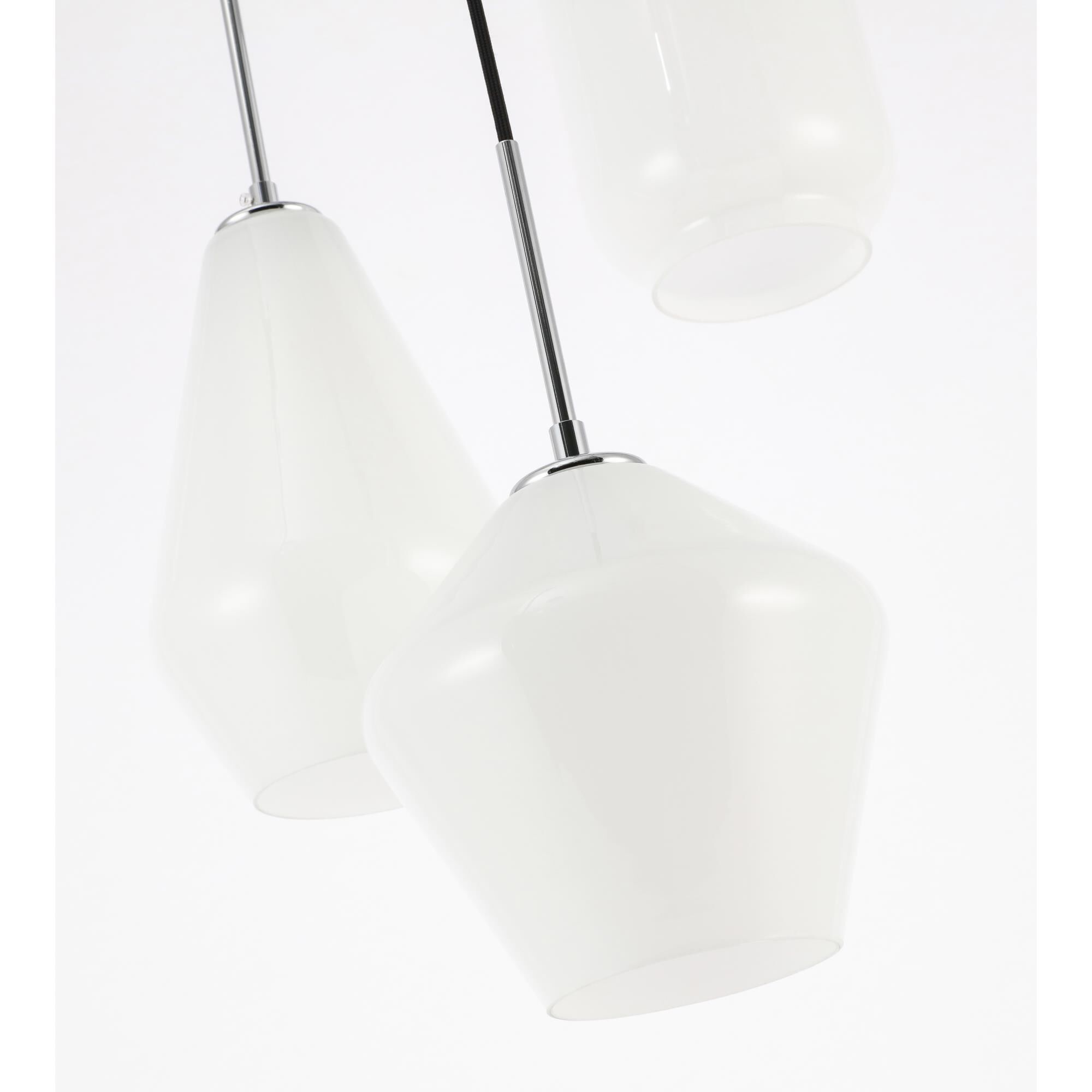 Shown in Chrome finish and Frosted White  glass