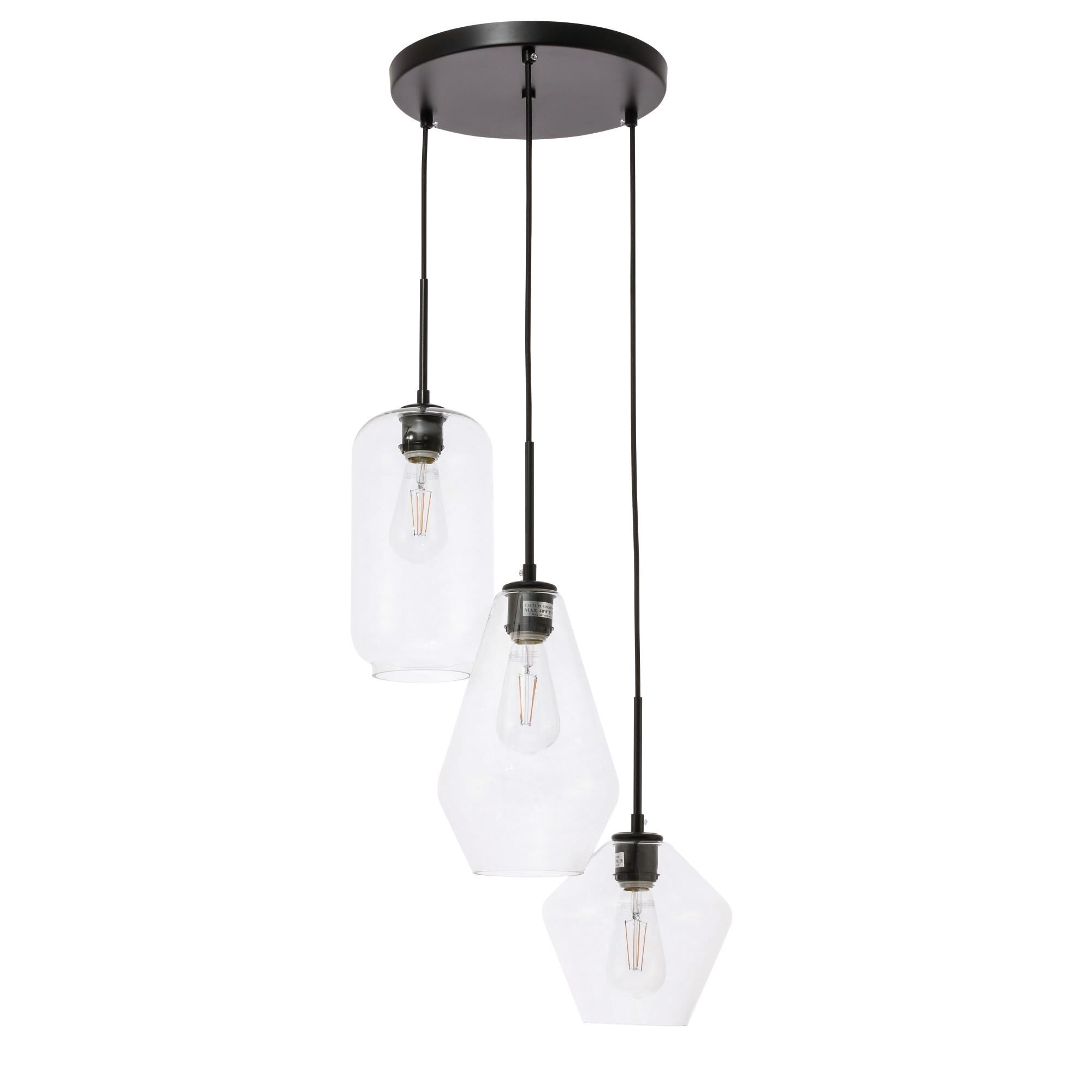 Gene 17 Inch Multi Light Pendant by Elegant Lighting