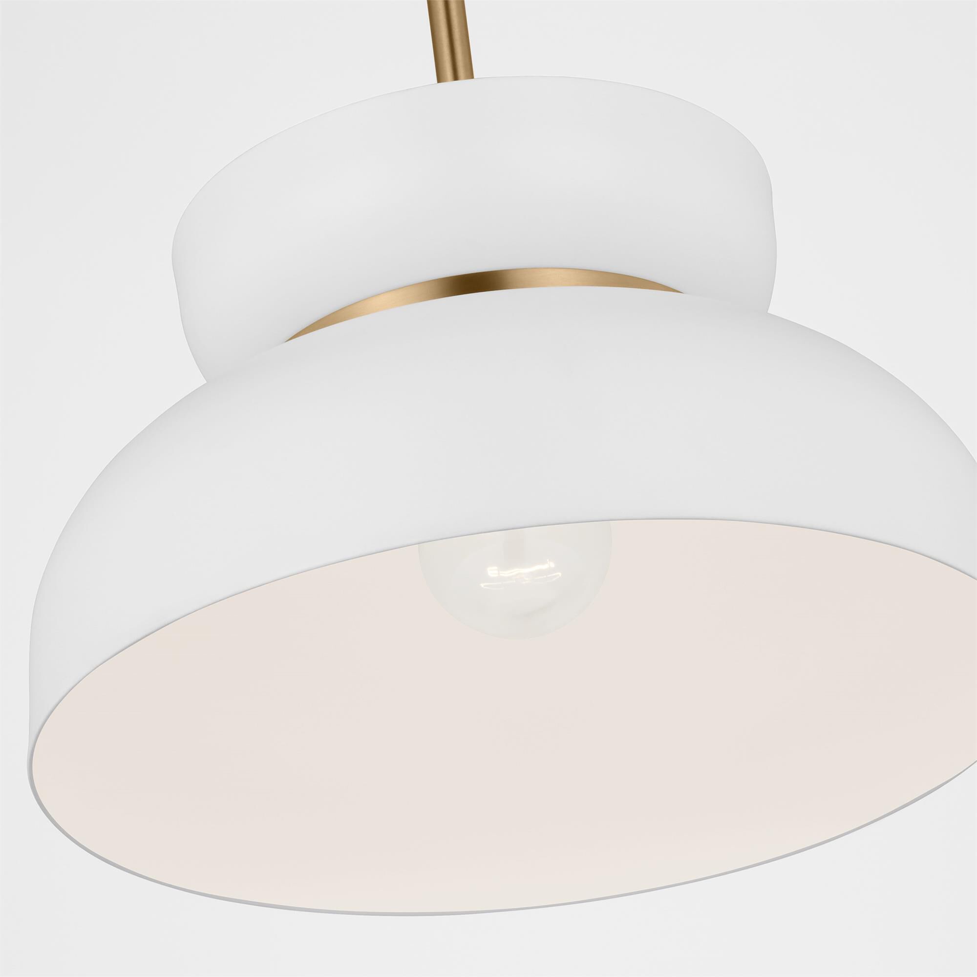Shown in Matte White finish and Midnight Black Steel s shade