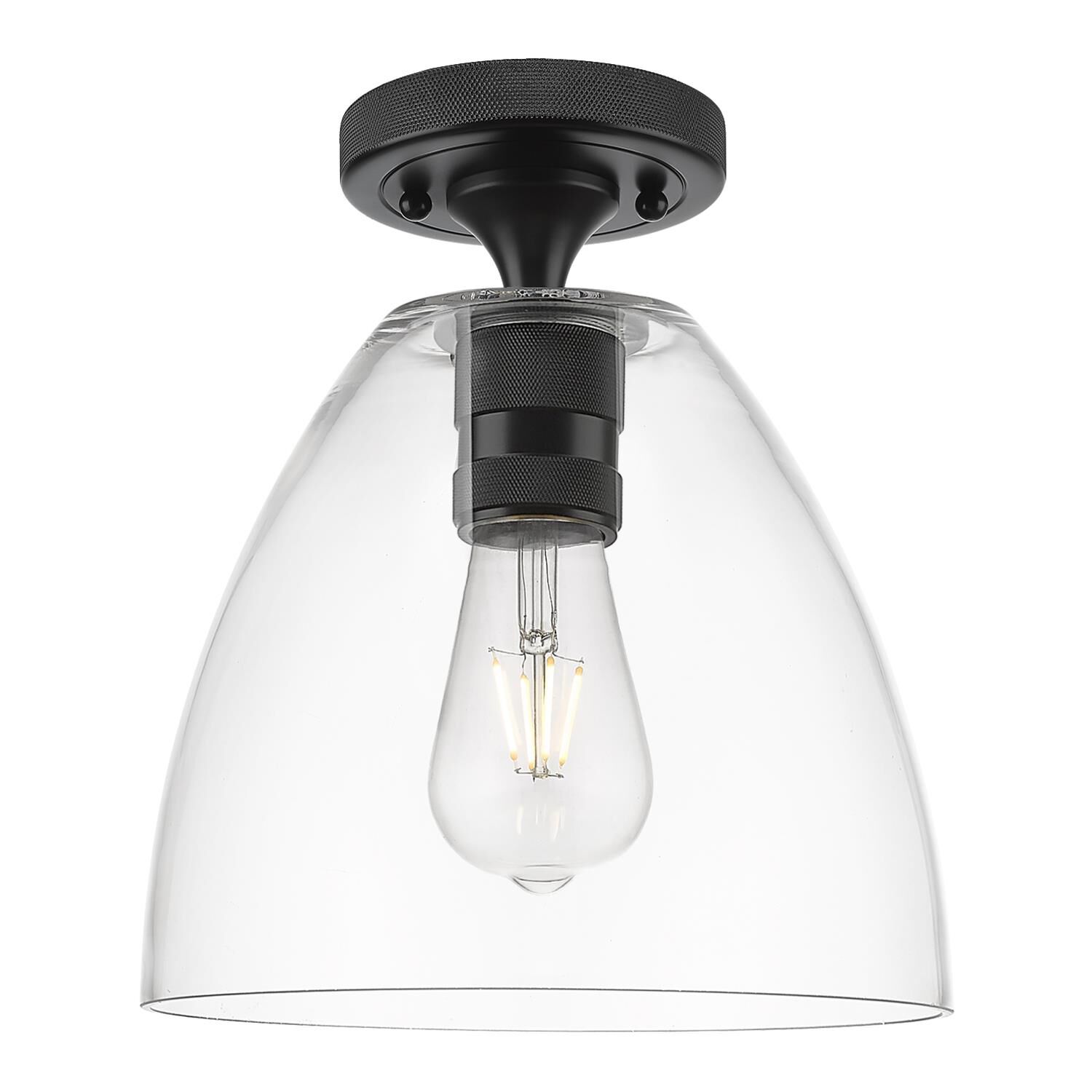 Shown in Matte Black finish and Clear glass