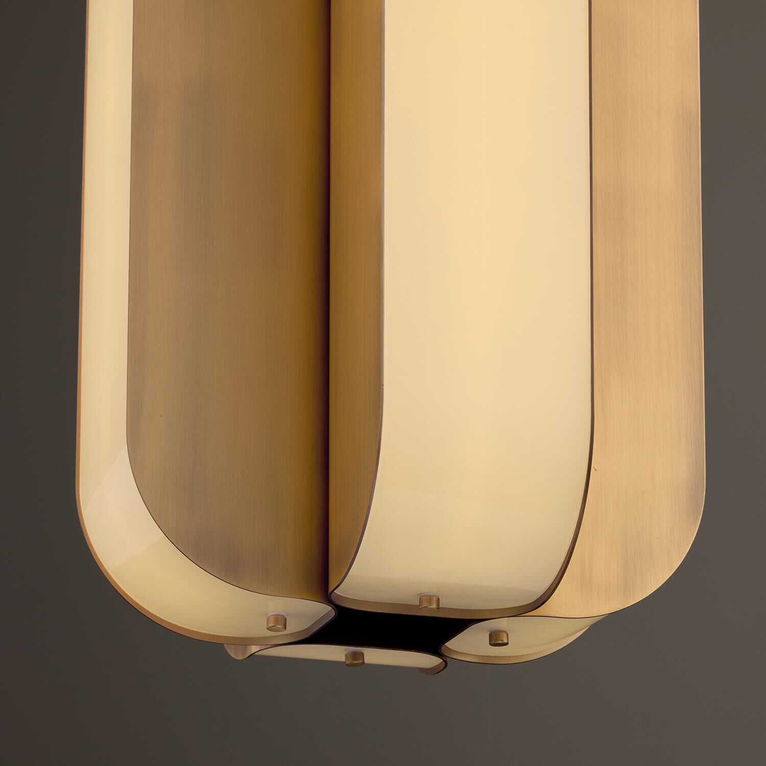 Shown in Aged Brass finish and White Milk glass