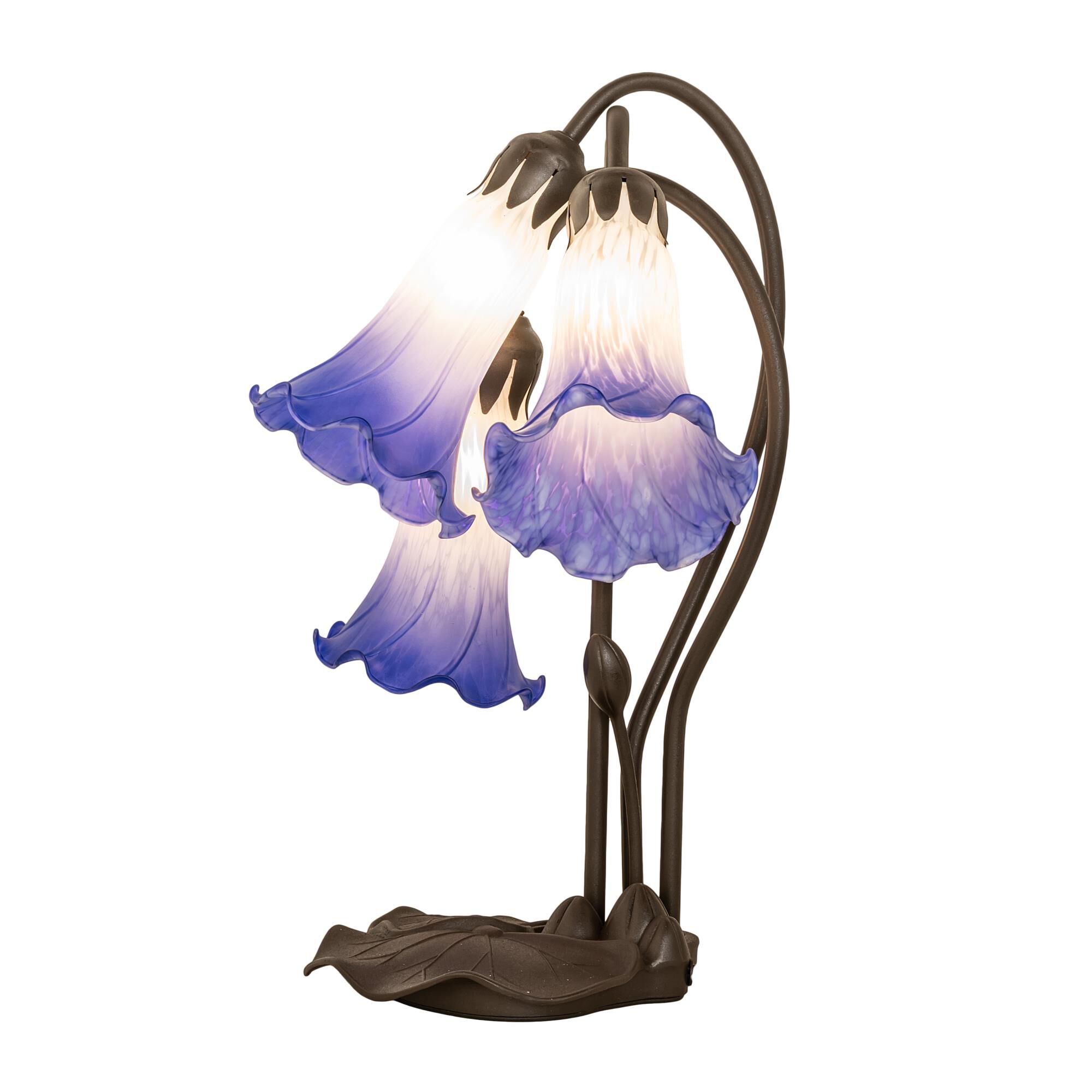 Shown in Mahogany Bronze finish and Blue;White glass