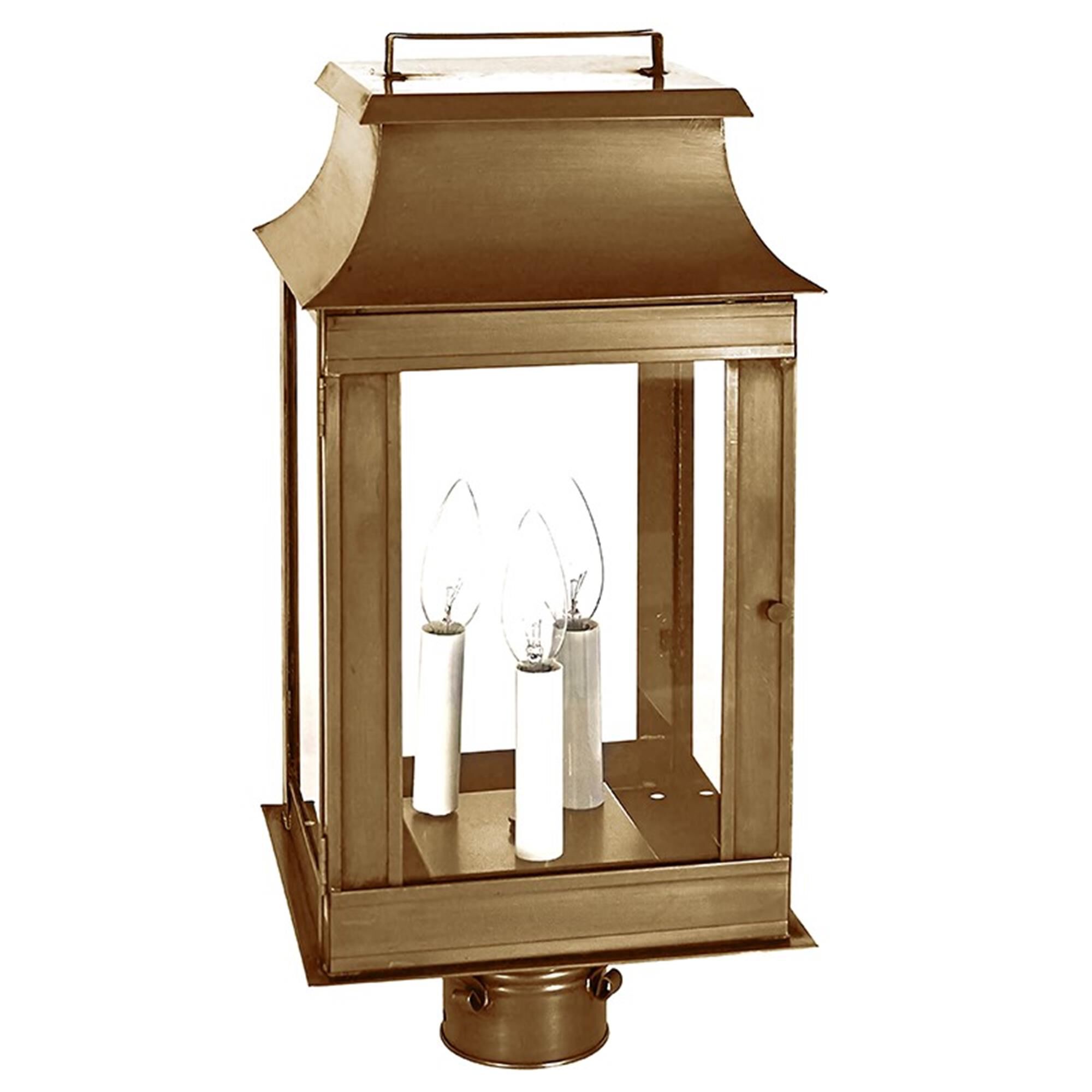 Shown in Antique Brass finish and Clear glass