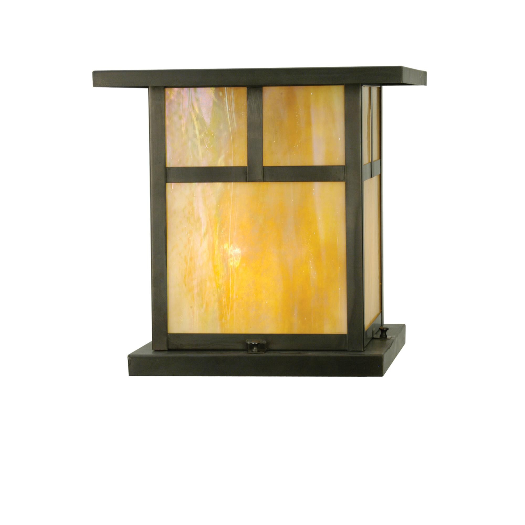 Hyde Park T Mission 14 Inch Tall 2 Light Outdoor Pier Lamp by Meyda Lighting