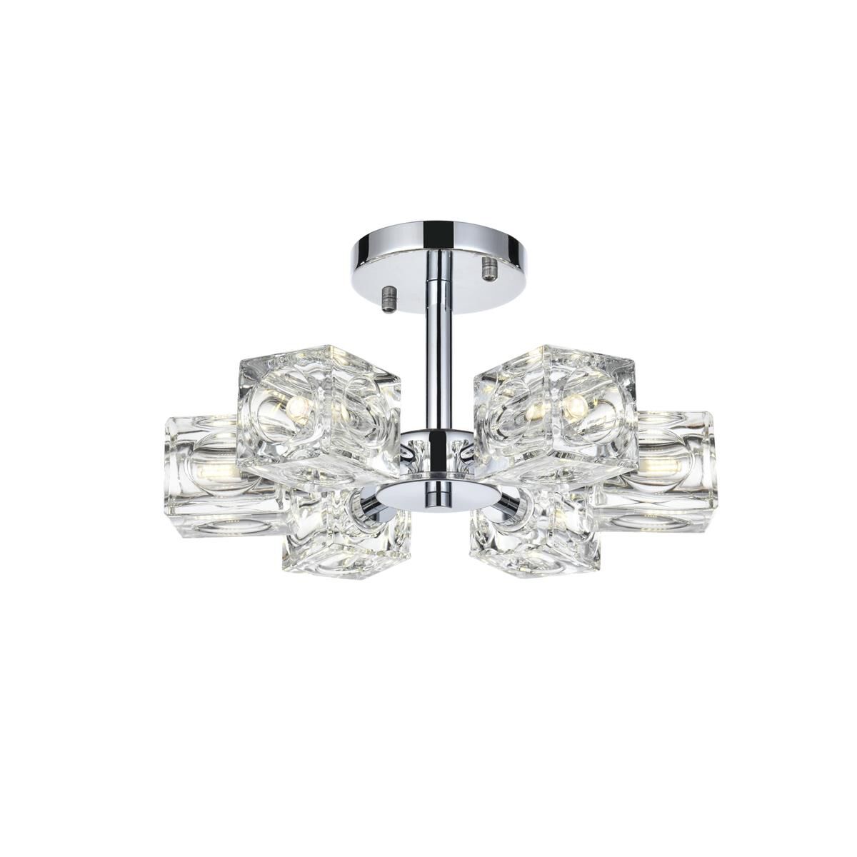 Lyra 14 Inch Semi Flush Mount by Elegant Lighting