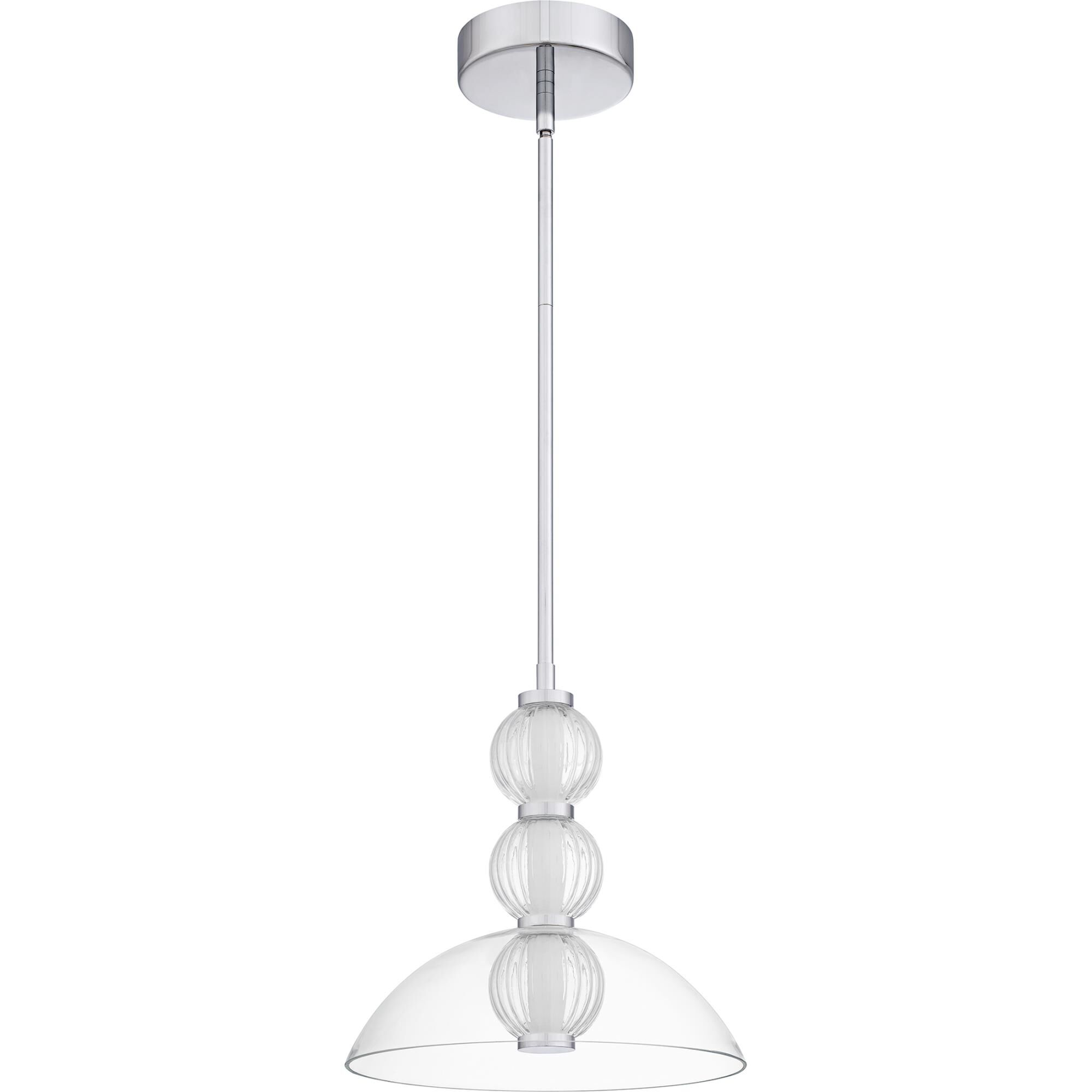 Shown in Polished Chrome finish and Glass shade