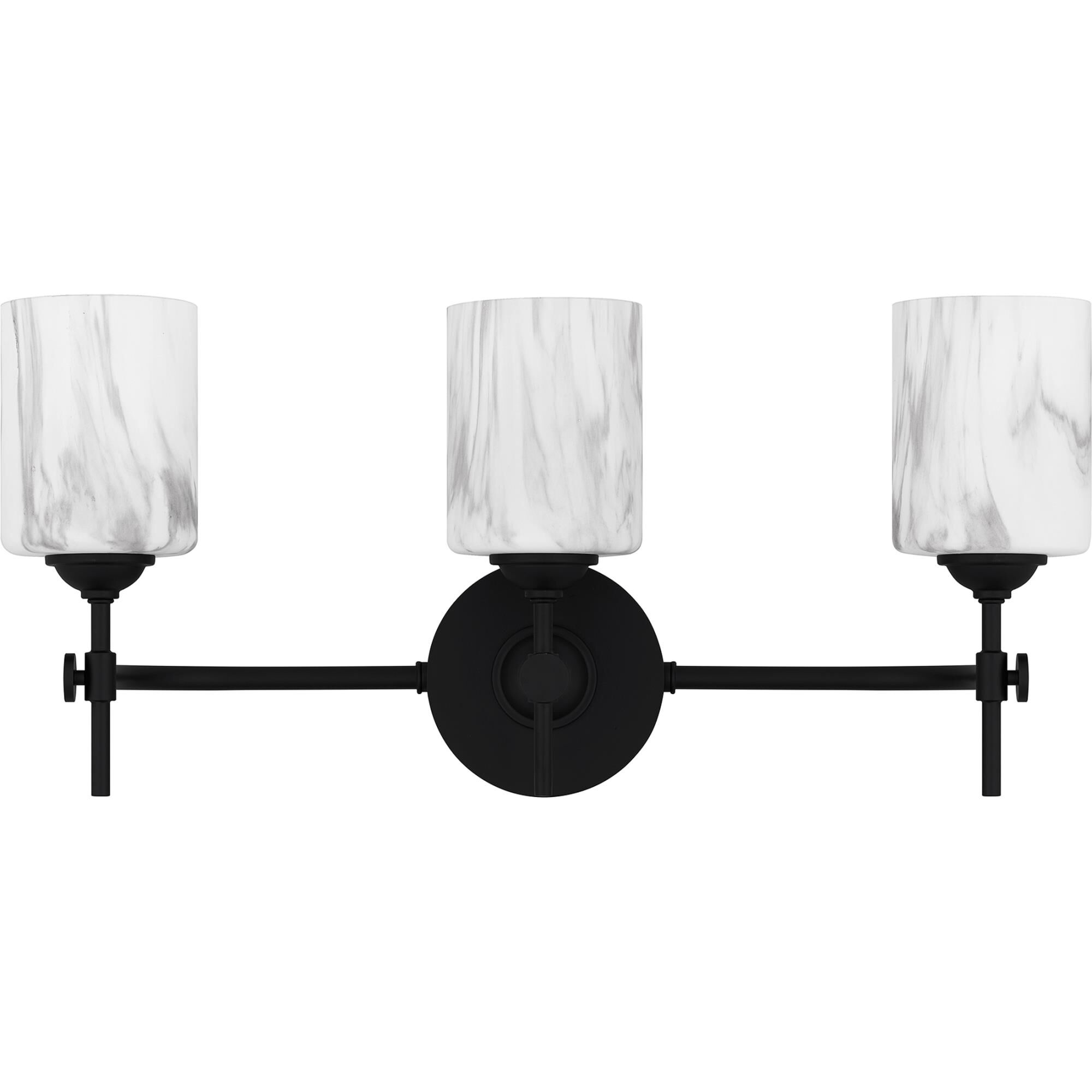 Shown in Matte Black finish and Marble Glass shade