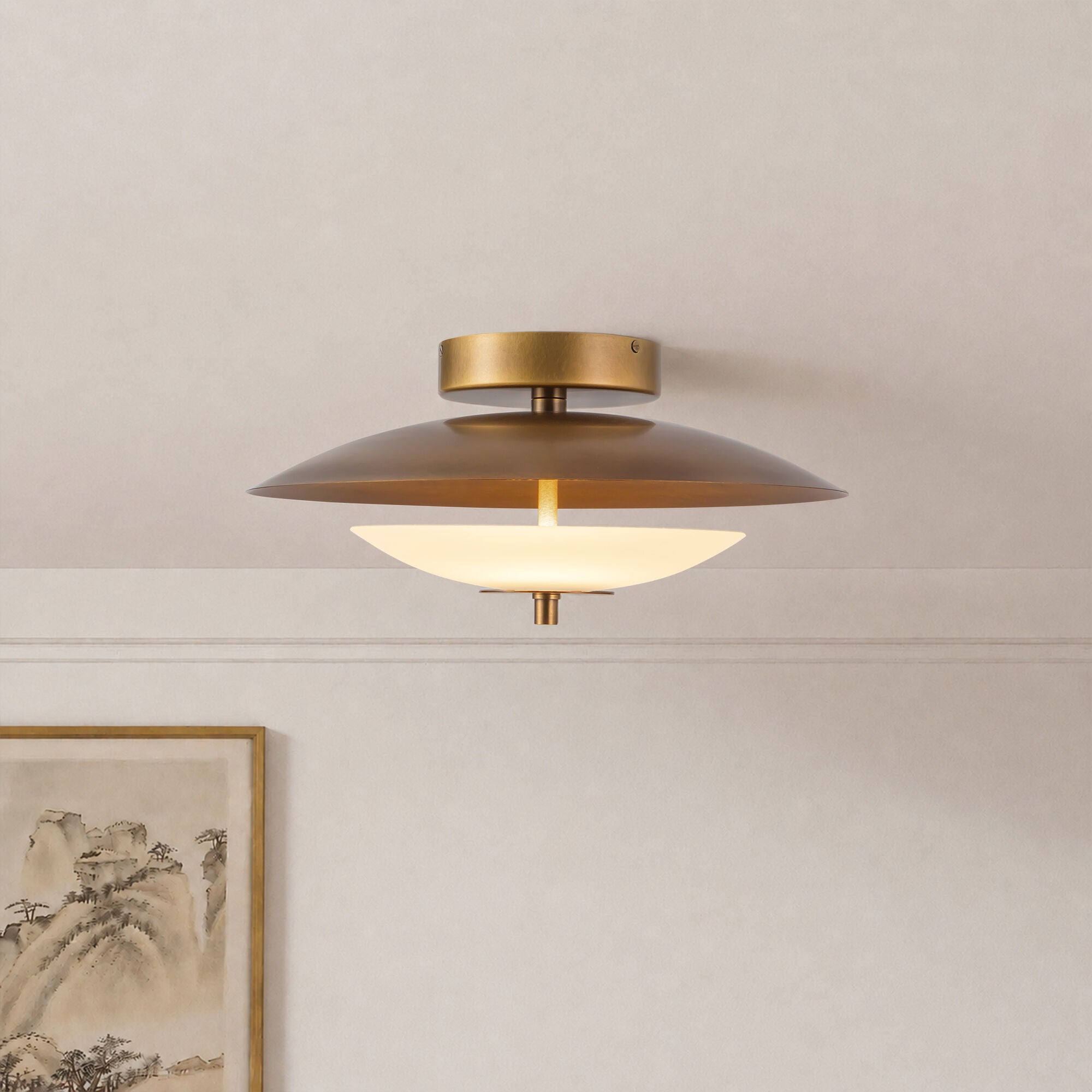 Peyton Fox Prescott 16 Inch Semi Flush Mount,