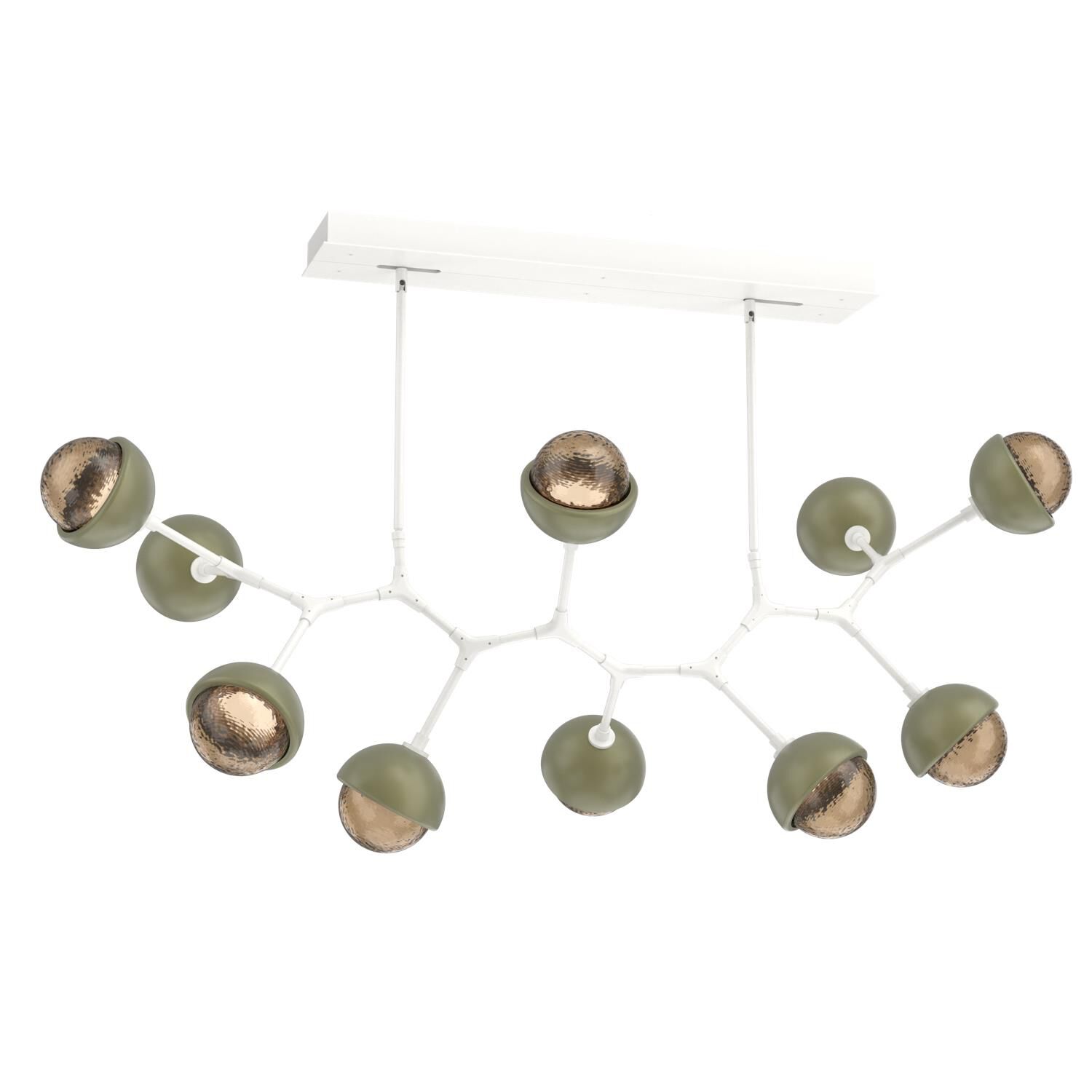Shown in Salt White finish and Bronze glass and Sage Green accent