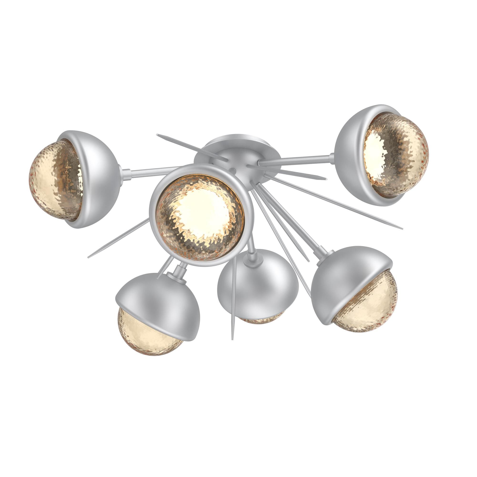 Shown in Classic Silver finish and Amber glass and Metal Shade Matching Finish accent