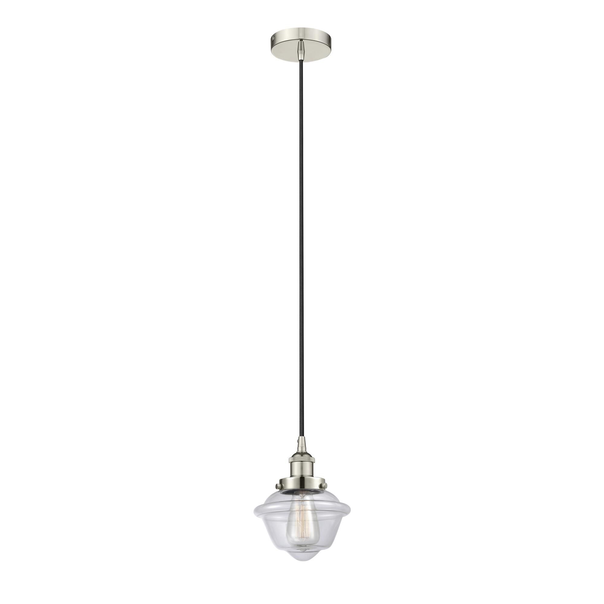 Shown in Polished Nickel finish and Clear Small Oxford glass