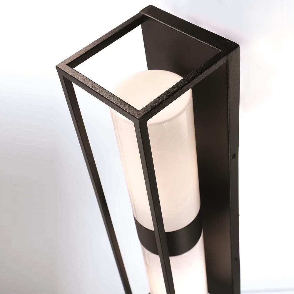 Shown in Satin Black finish and Glass shade