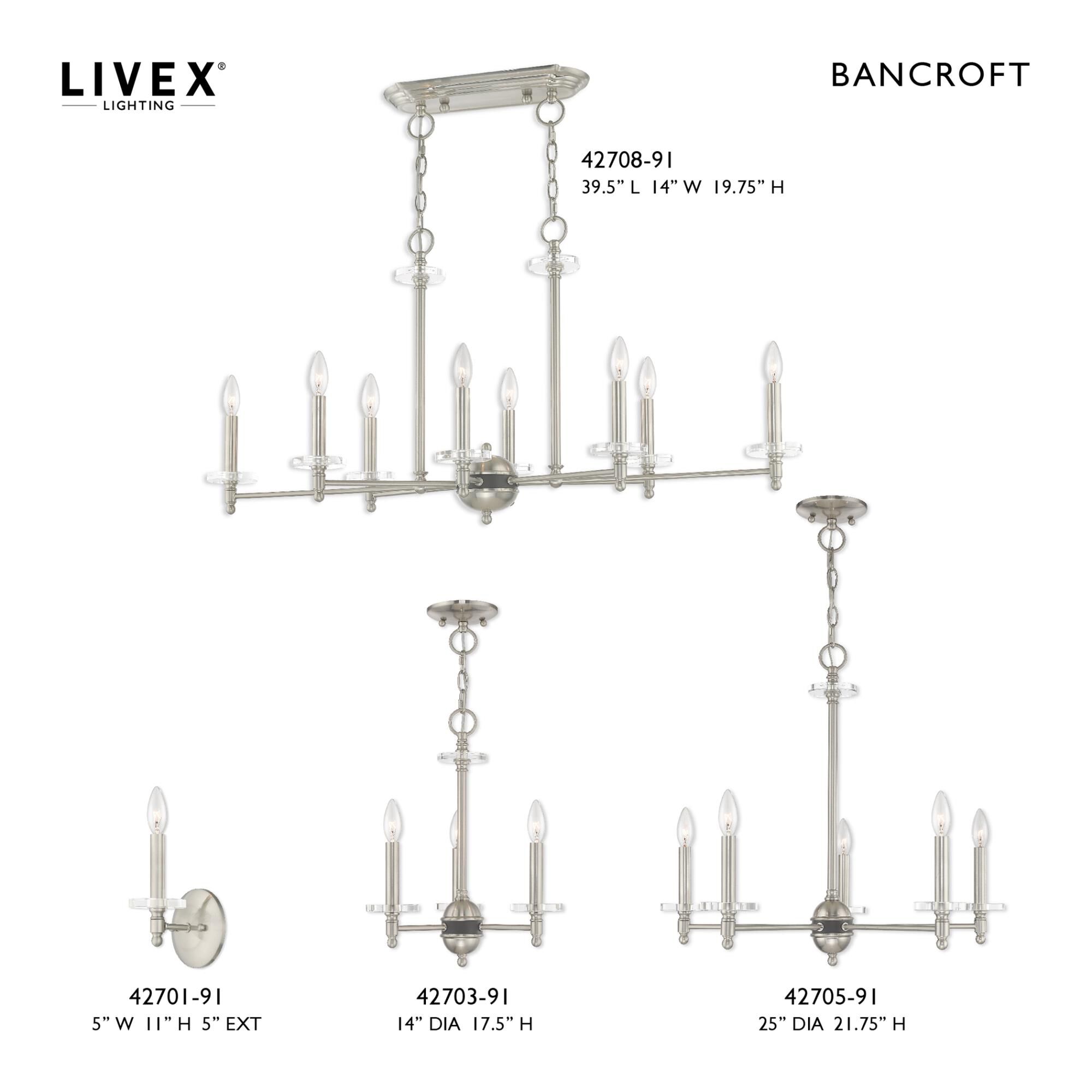 Livex Lighting Bancroft 7 Inch Wall Sconce