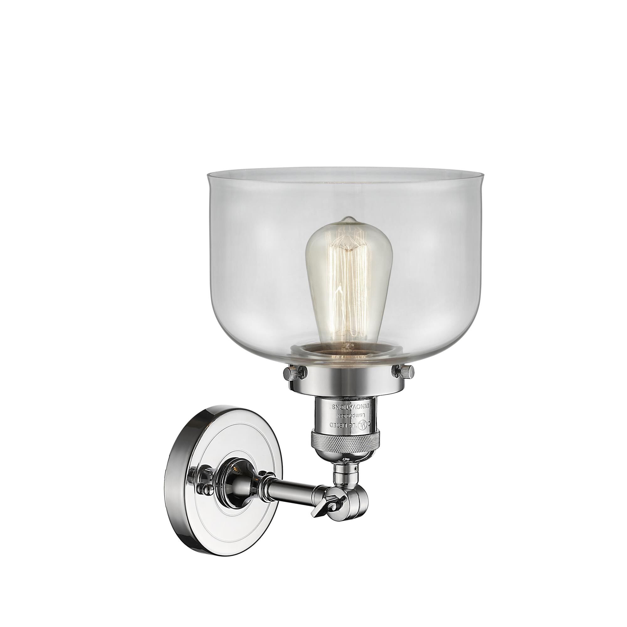 Shown in Polished Chrome finish and Clear glass