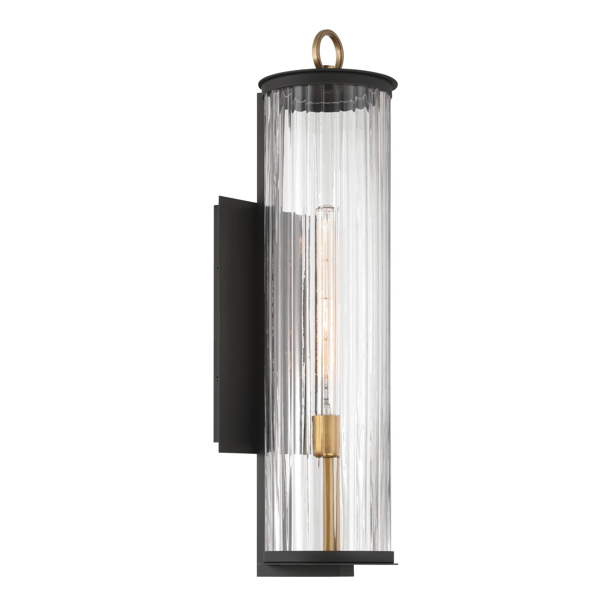 Shown in Legacy Brass (Painted) & Dark finish and Clear glass and Ribbed Glass shade