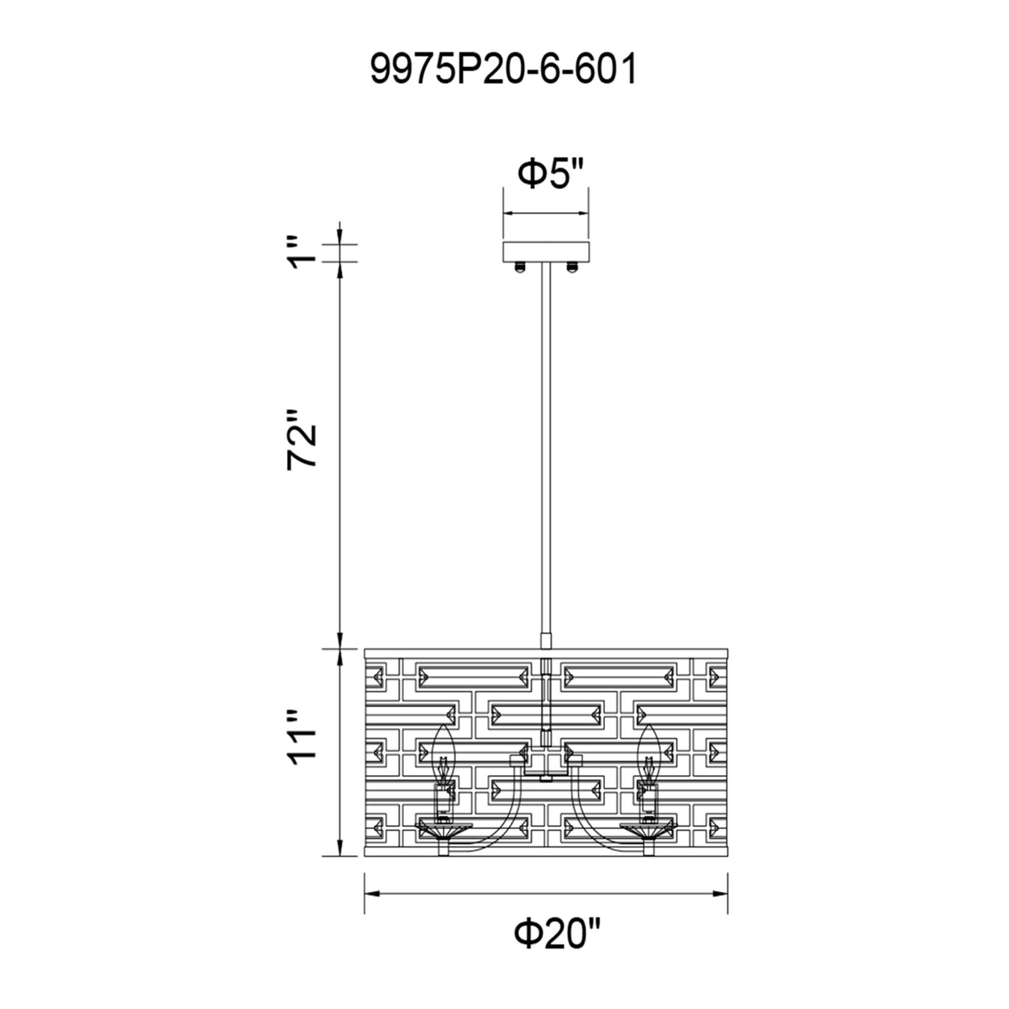 Petia 20 Inch 6 Light Mini Chandelier by CWI Lighting