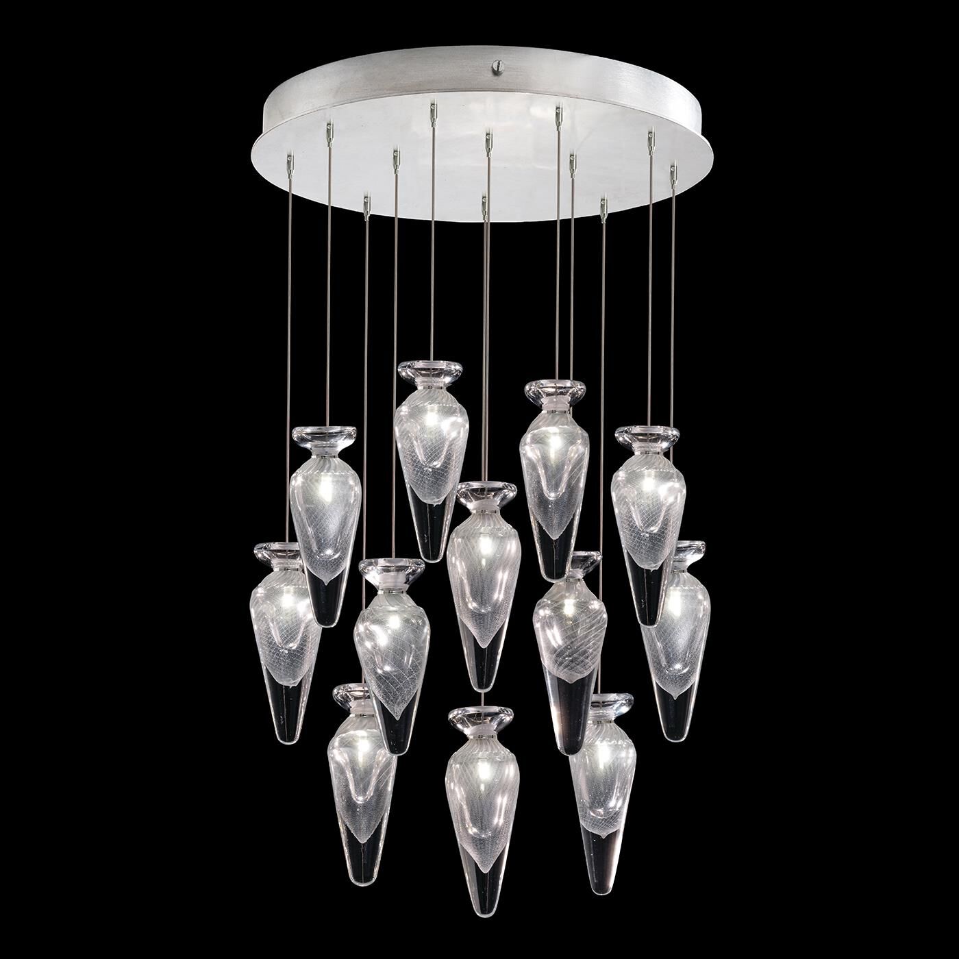 Shown in Silver finish and Clear Tear glass
