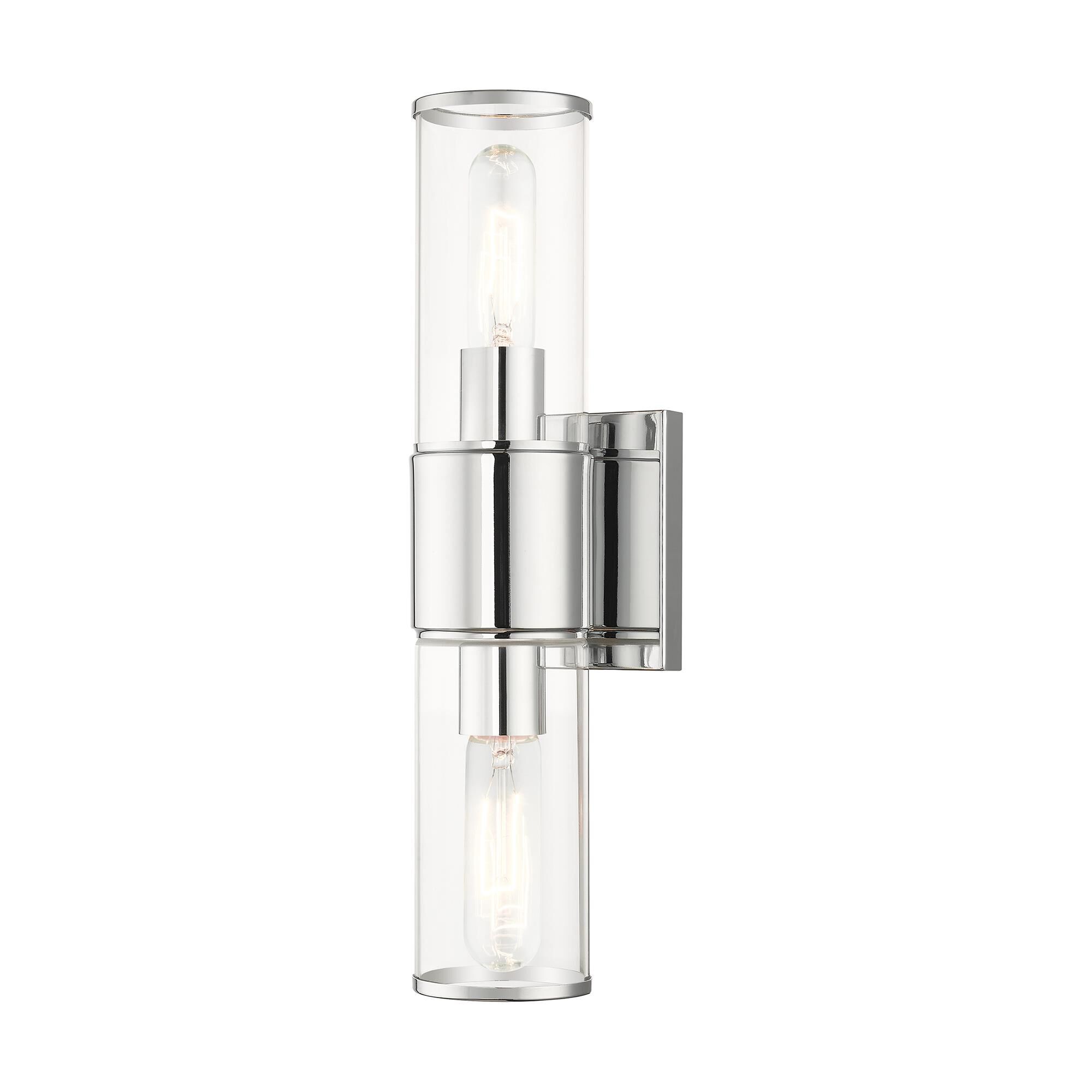 Shown in Polished Chrome finish and Clear  glass
