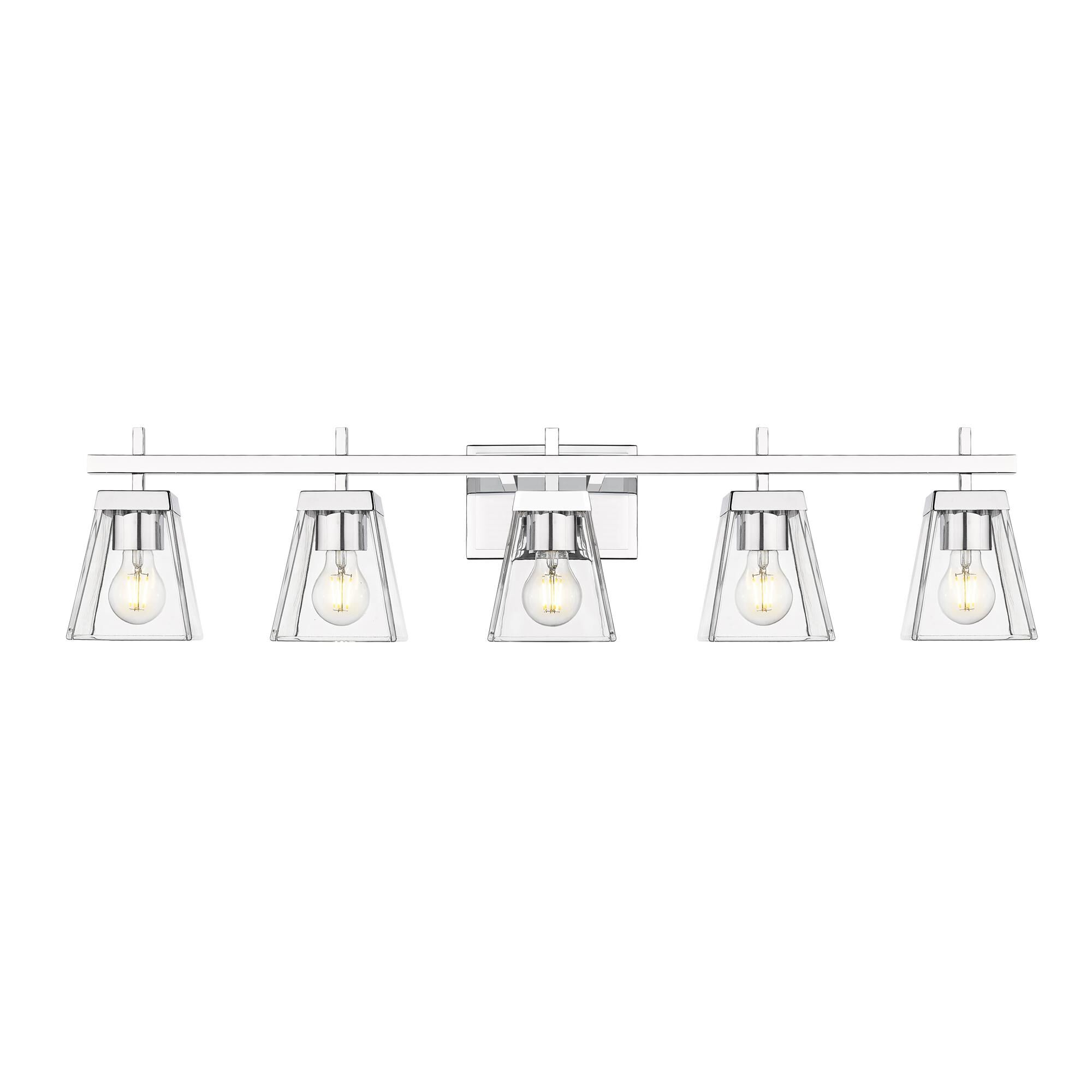 Shown in Chrome finish and Clear glass