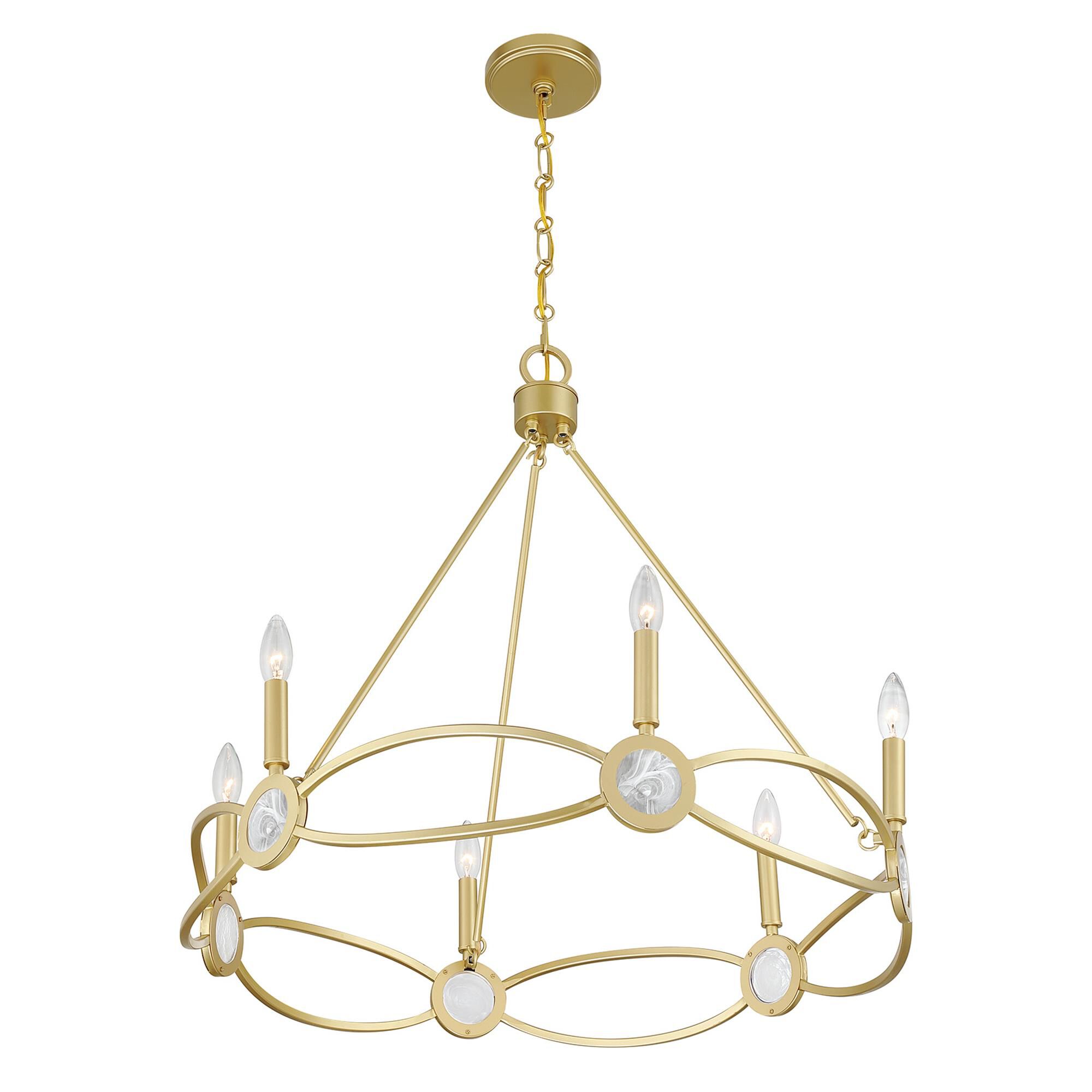 Shown in Spun Gold finish and Strie glass
